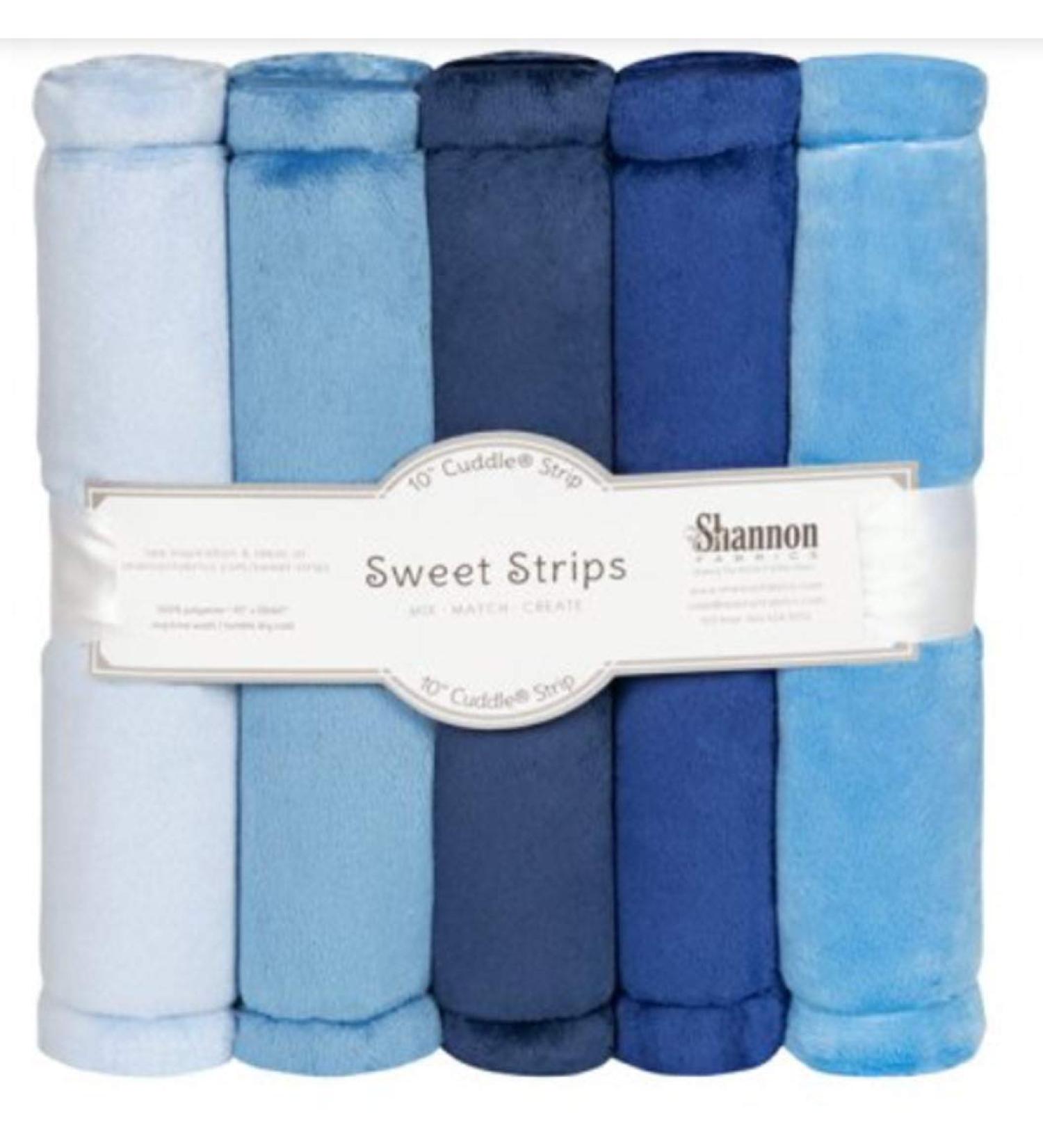 Shannon Fabrics Solid Cuddle Strips 5pk Denim