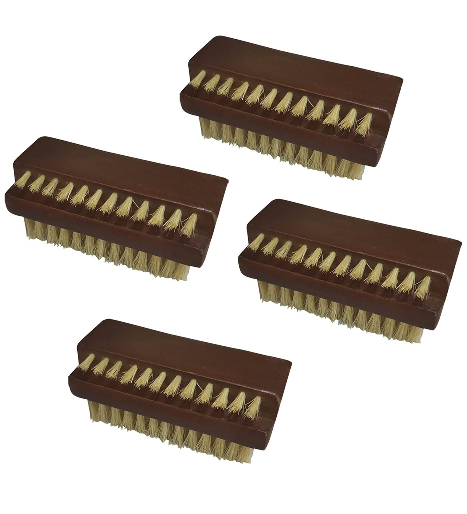 Coralpearl Wood Nail Brush Set - 4 Double-Sided Brushes with Natural Bristles for Fingernails & Toenails Cleaning | Rosewood Craftsman Brush & Scrubbing Tool - Buy Online on GoSupps.com