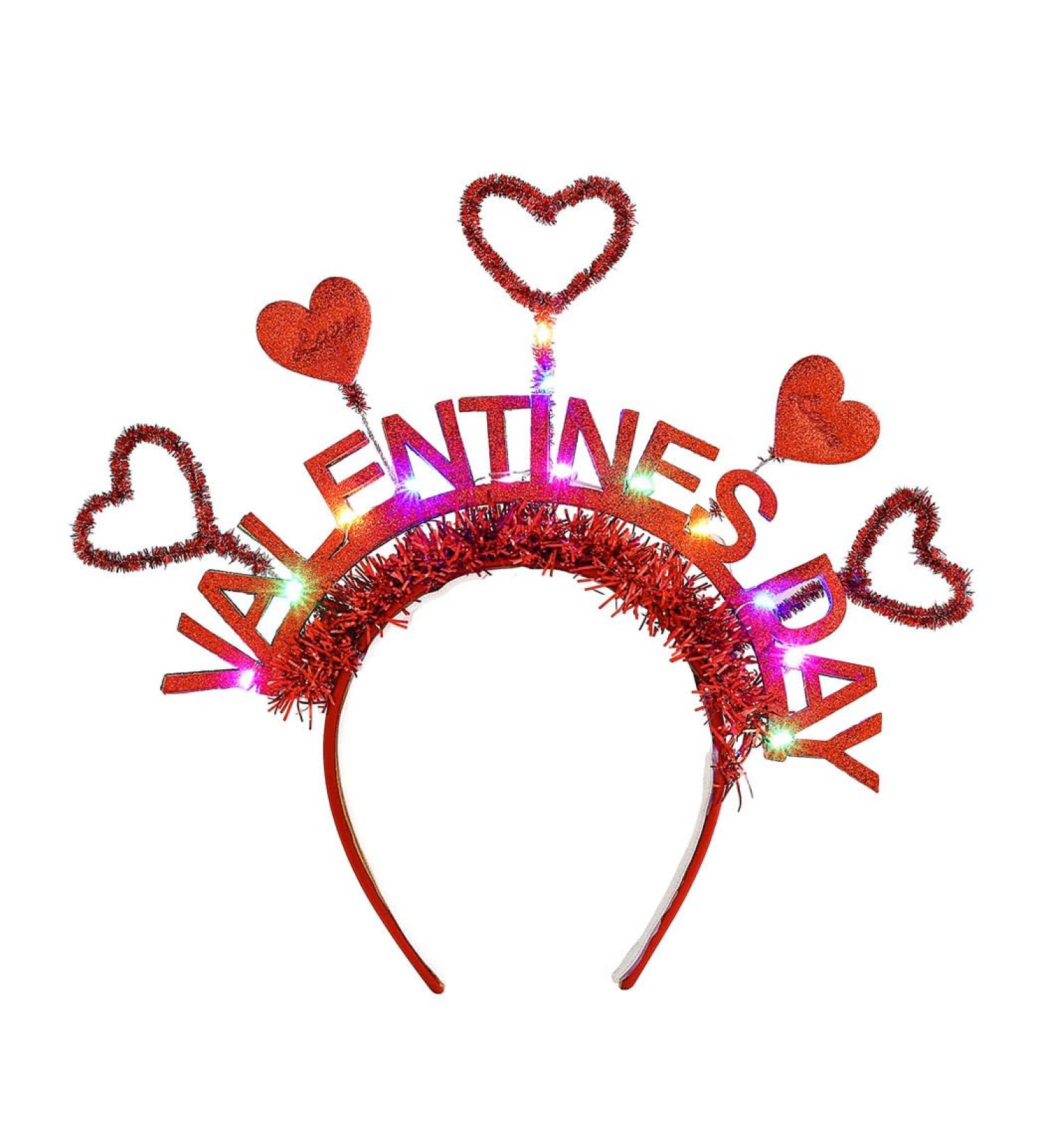 Vatocu Light Up Heart Headband Led Valentine's Day Headpiece Luminous Sequins Heart Hair Accessories for Holiday Wedding Party Gift - Buy Online on GoSupps.com