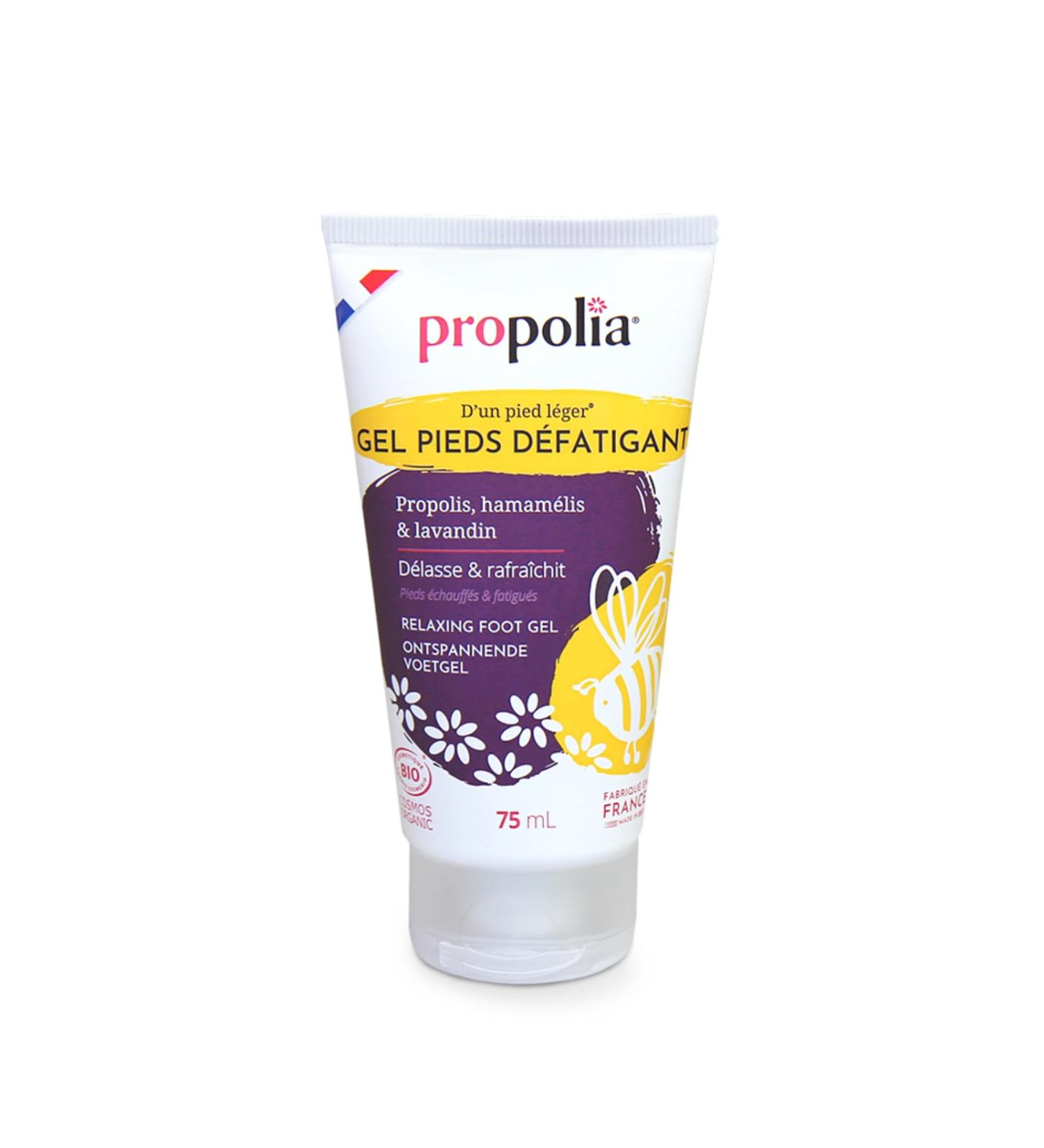 PROPOLIA - Organic - Relaxing foot gel - Soothing sanitizing and antiperspirant - Fresh texture - Propolis Clary Sage Cypress Witch Hazel & Arnica - Made in France - 75 ml - Buy Online on GoSupps.com