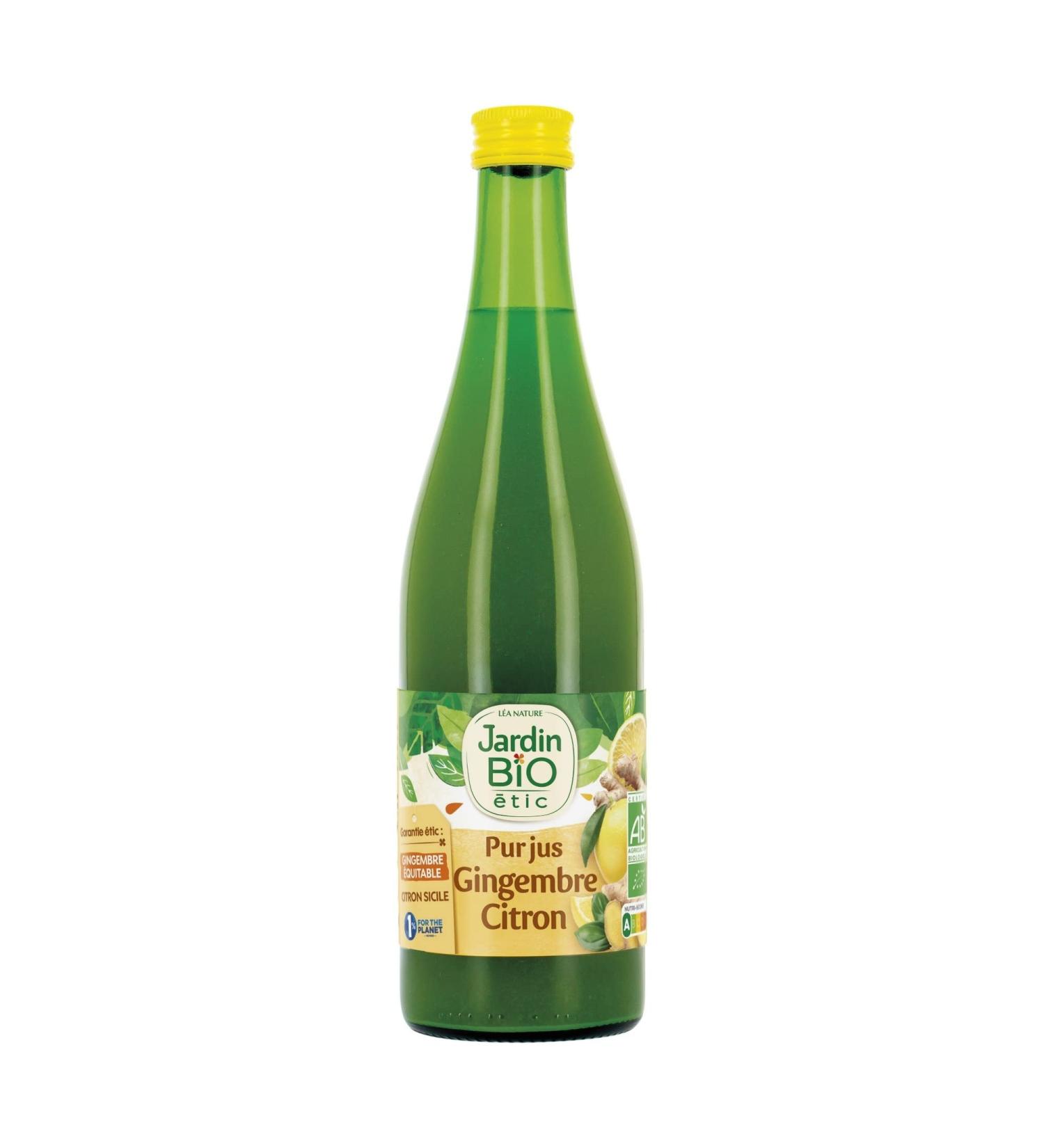 Jardin BiO tic - Pure lemon ginger juice - organic - Salty - AB certified - 50cl bottle - Buy Online on GoSupps.com