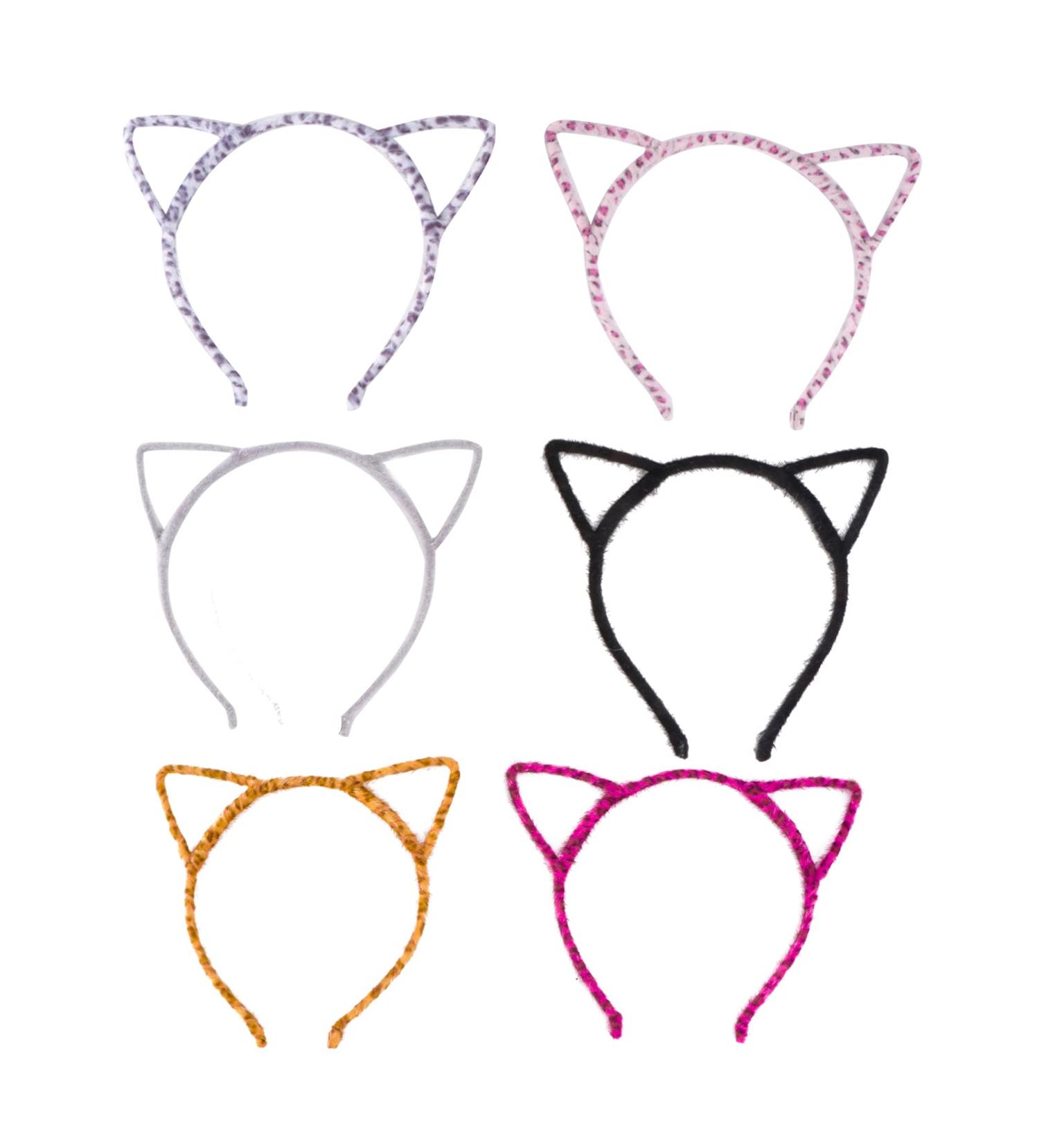 Frcolor Cat Ear Headband - 6 Random Colors for Parties & Daily Wear | Cute Hair Accessories - Buy Online on GoSupps.com