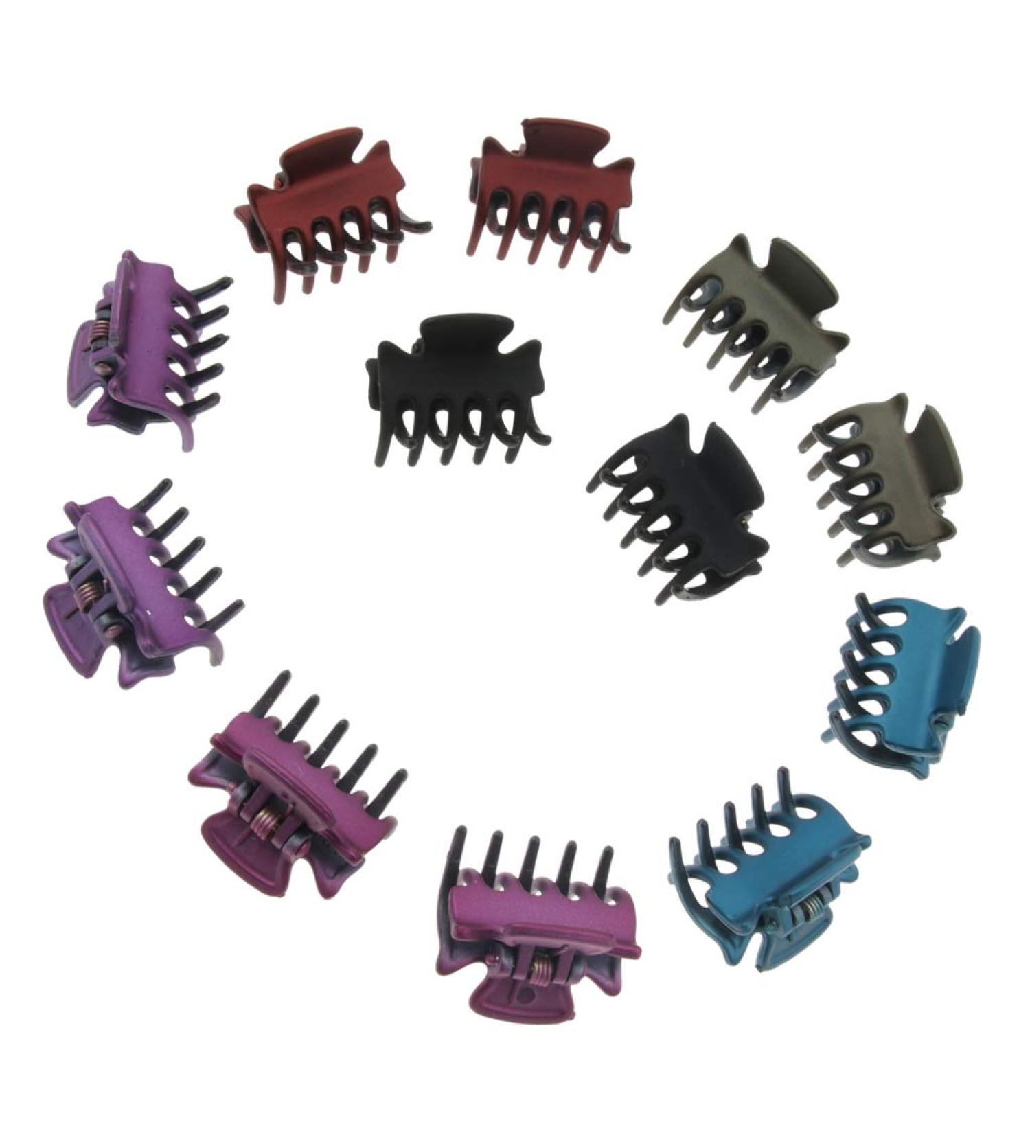 Fityle 12 Piece Resin Mini Hair Clip Set - Black Hair Claws & Accessories for All Hair Types | International Shipping - Buy Online on GoSupps.com