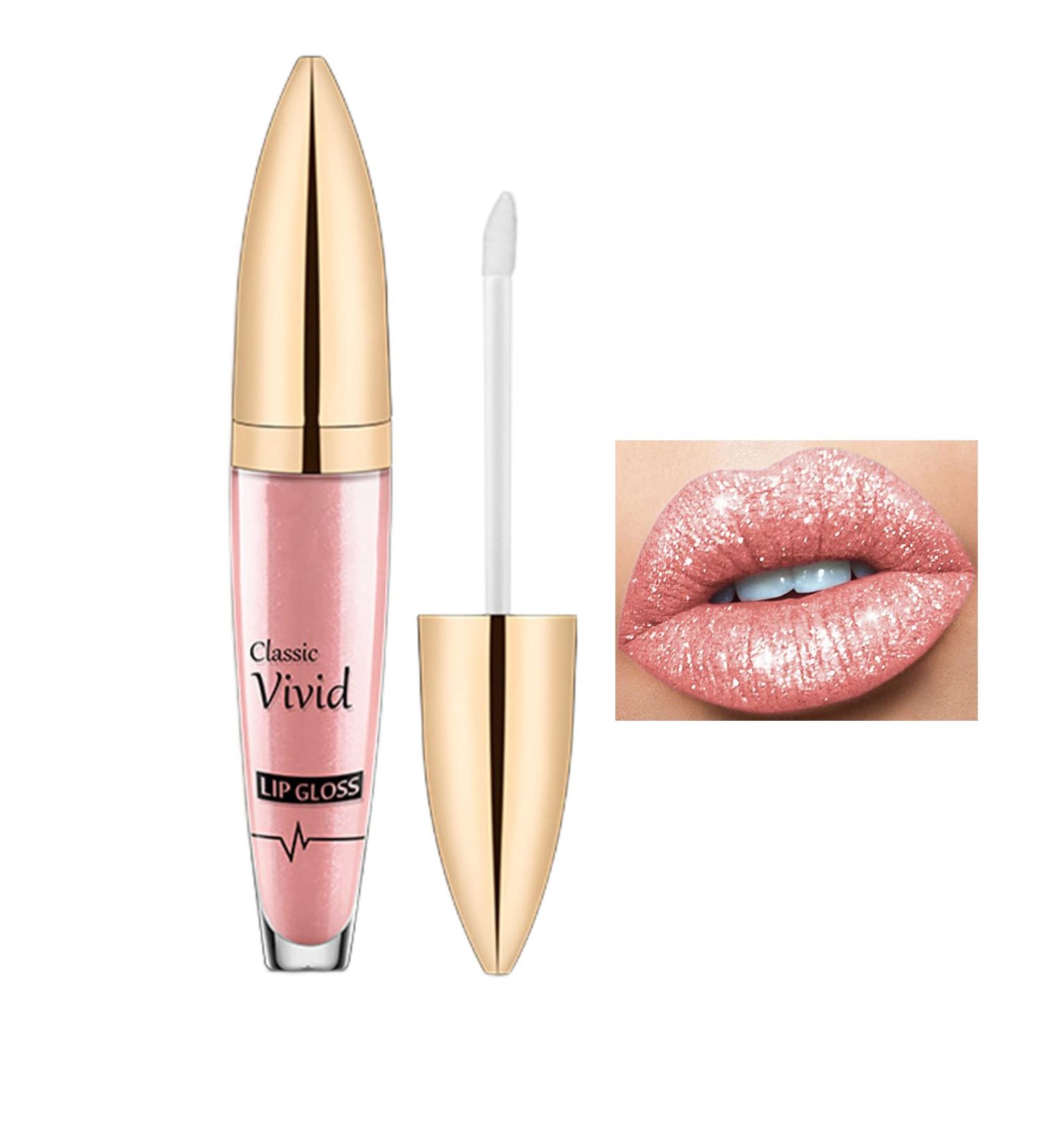 Rosarden Glitter Lip Gloss - Shimmer Metallic Waterproof Lipstick for Lips, Eyes, Cheeks - Sparkly Glitter Liquid Lipstick - Buy Online on GoSupps.com