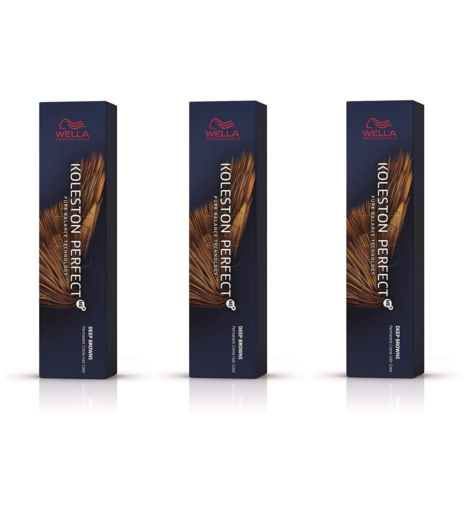 Wella 3 pack Koleston Perfect Me+ KP PURE NATURALS 5/07 light brown natural brown