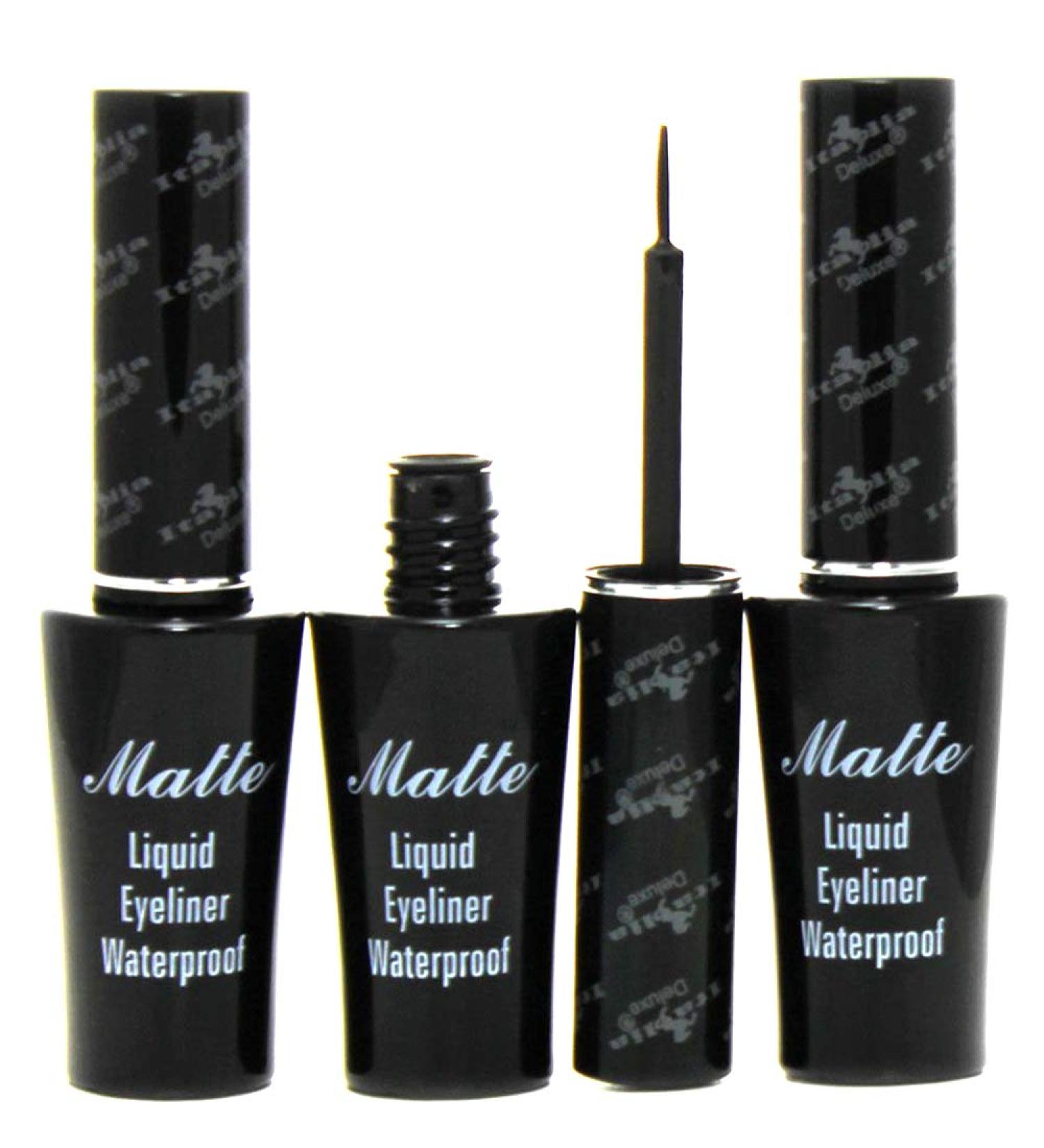 Italia Deluxe Matte Liquid Eyeliner Waterproof (3pcs) 3 Count (Pack of 1)