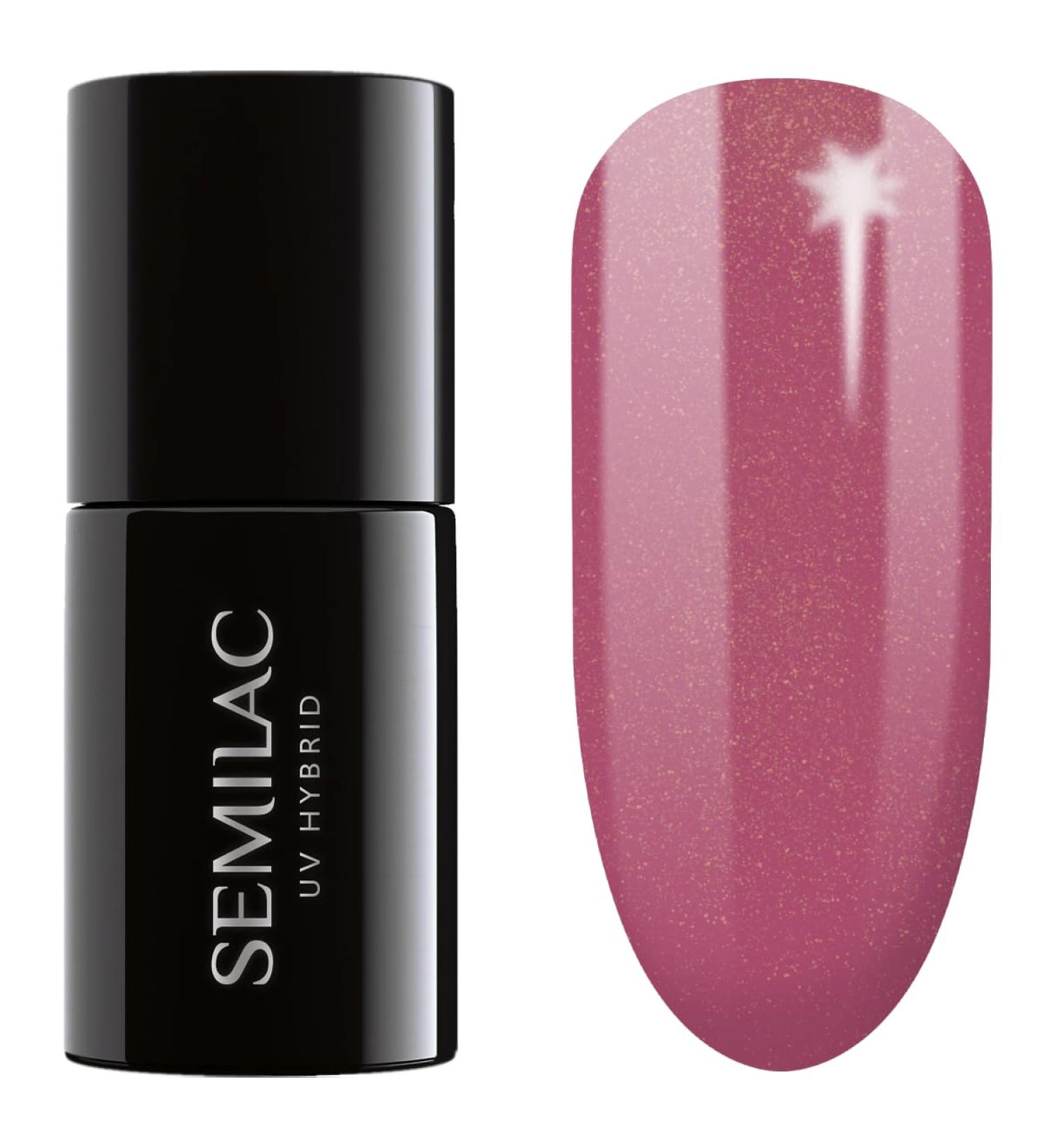 SEMILAC 377 Shimmer Stone Ruby Nail UV Gel Polish | Long Lasting and Easy to Apply | Soak off UV/Led | Perfect for Home and Professional Manicure and Pedicure 7 ml Red Silver - Buy Online on GoSupps.com