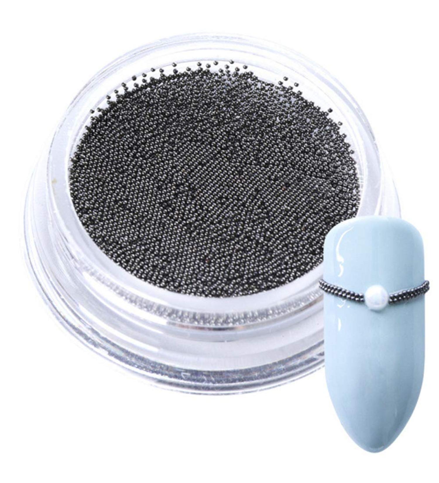 heaven2017 0.4mm 3D DIY Micro Metallic Steel Beads 3D Nails Supply Studs Nail Art Decorations Mini Charm Studs Grey - Buy Online on GoSupps.com