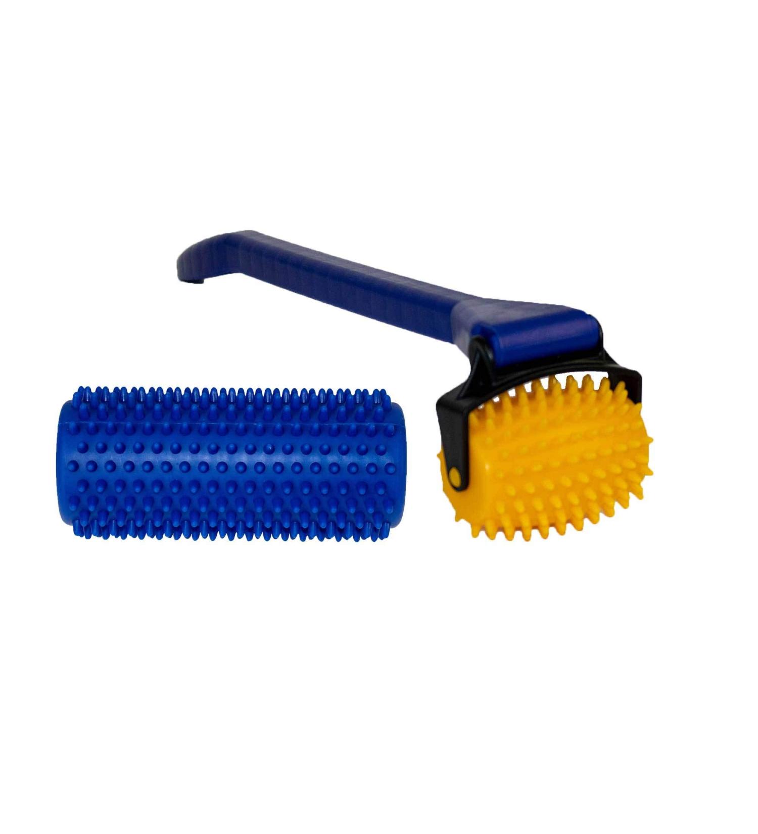 Hedgehog Ball Massage Roller Set of 2 - Knobbed Long Handle Back Massagers for Deep Tissue Relief | International Shipping Available - Buy Online on GoSupps.com