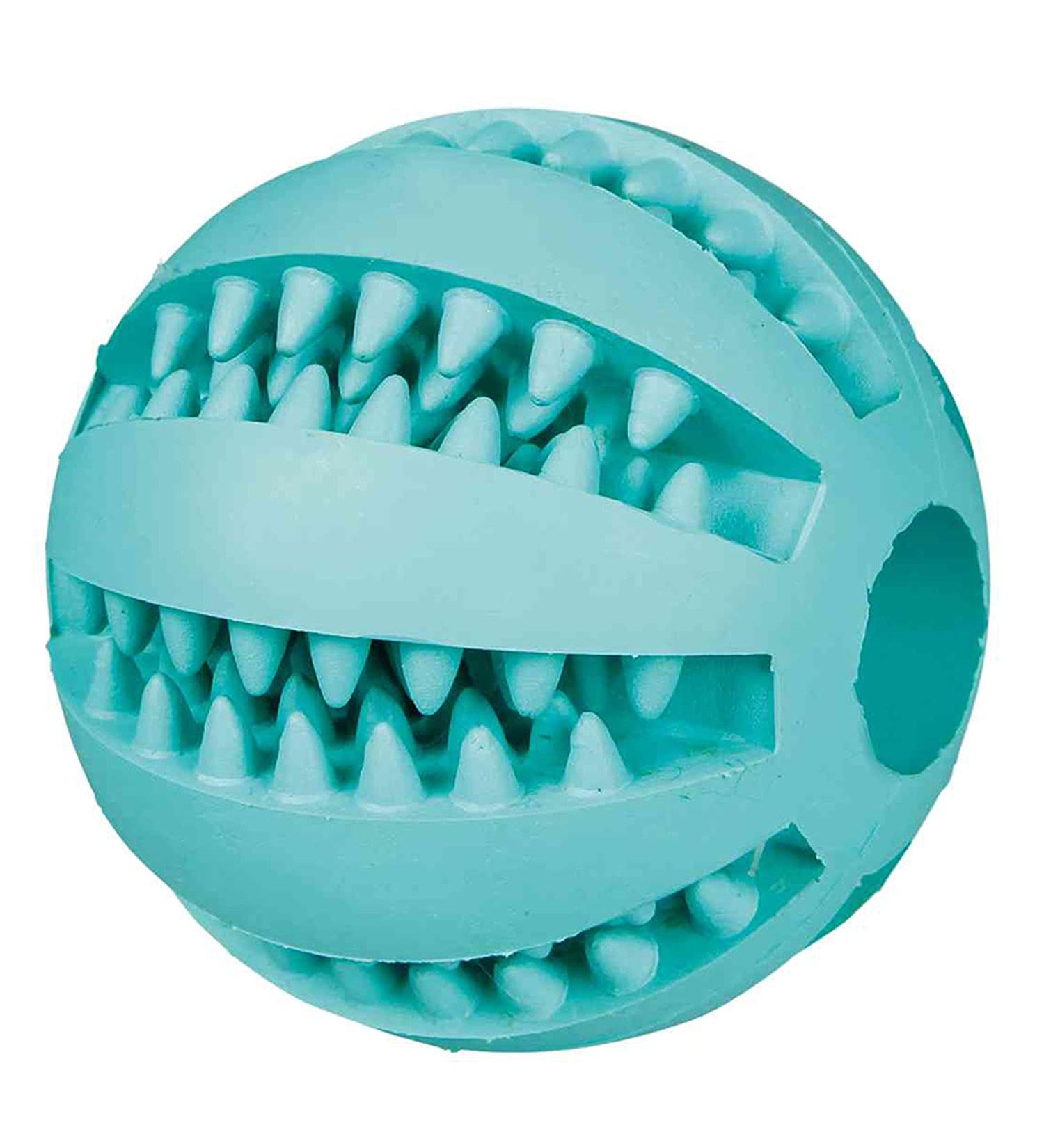 Trixie Denta Fun Ball natural rubber with mint flavour 5 cm turquoise / without rope 5 cm