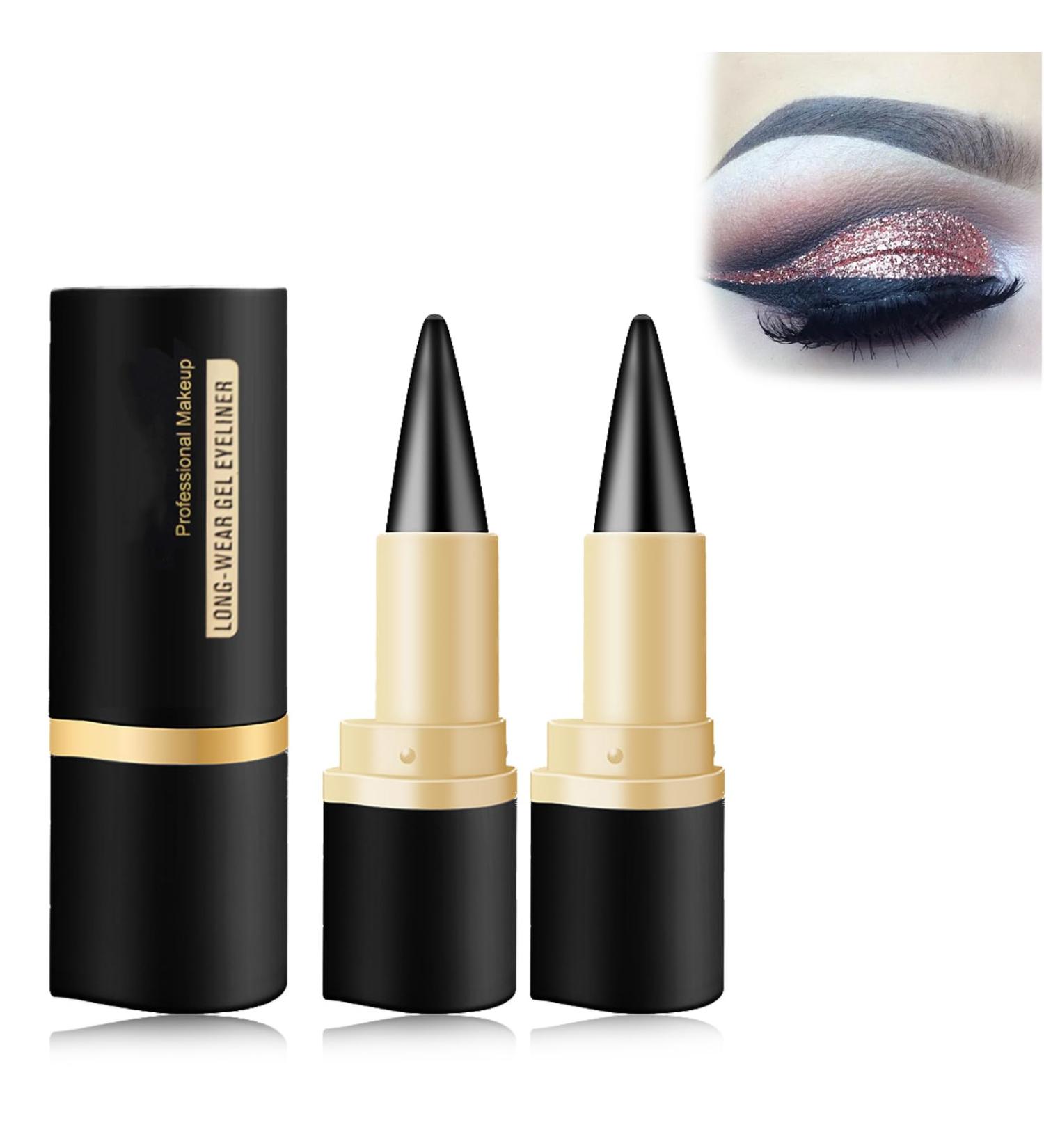 2 Pieces Black Eye Liner Waterproof Black Eye Liner Black Eye Pencil Gel Eyeliner Makeup Quick-Drying Matte Eyeliner Suitable for Daily Long-Lasting Eye Makeup (Black) - Buy Online on GoSupps.com