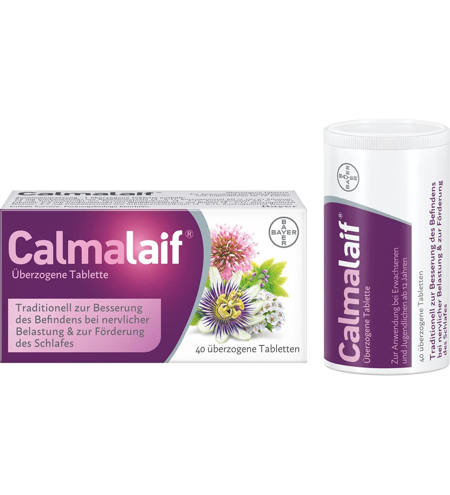 Calmalaif - Herbal Stress Relief Tablets | 40 Count | Natural Remedy from 4 Medicinal Plants for Inner Peace & Relaxation - Buy Online on GoSupps.com