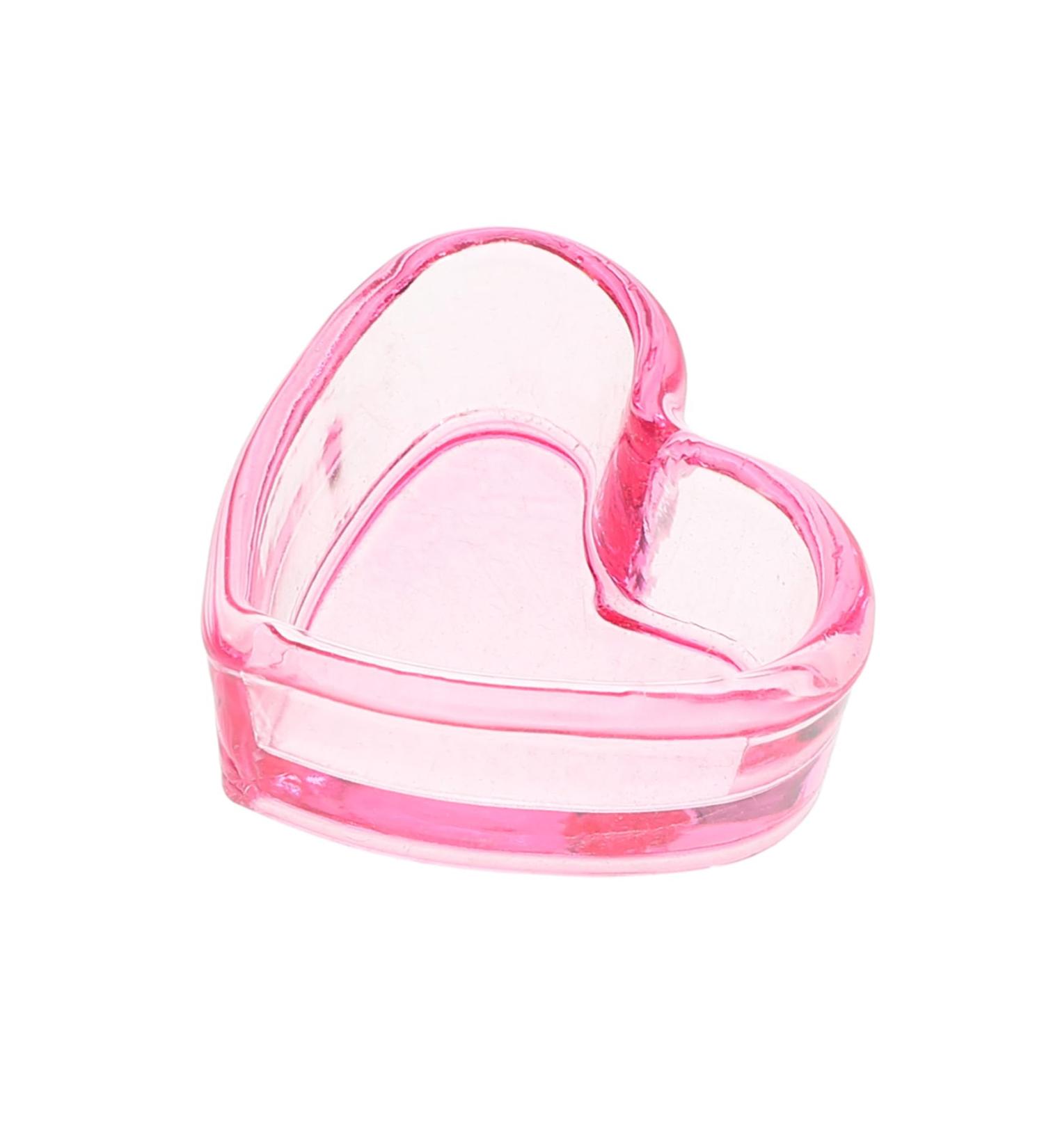 Baluue Dappen Dish for Acrylic Nails Heart Shaped Glass Crystal Acrylic Nail Cup with Lid Liquid Powder Dappen Bowl Dish Nail Manicure Tool Supply Pink - Buy Online on GoSupps.com