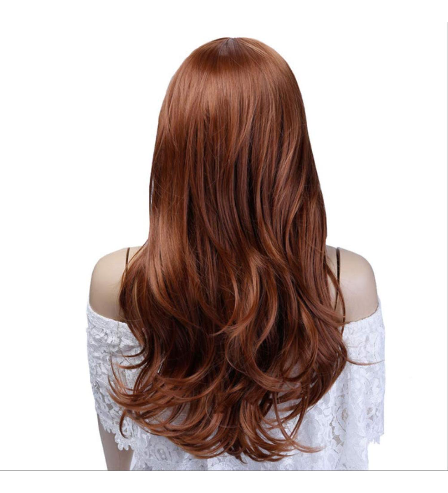 DIDADA wig Halloween Hair Wig Long Wavy Synthetic Wigs For Women Red Wig Heat Resistant Female Hair 28inches Natural Color