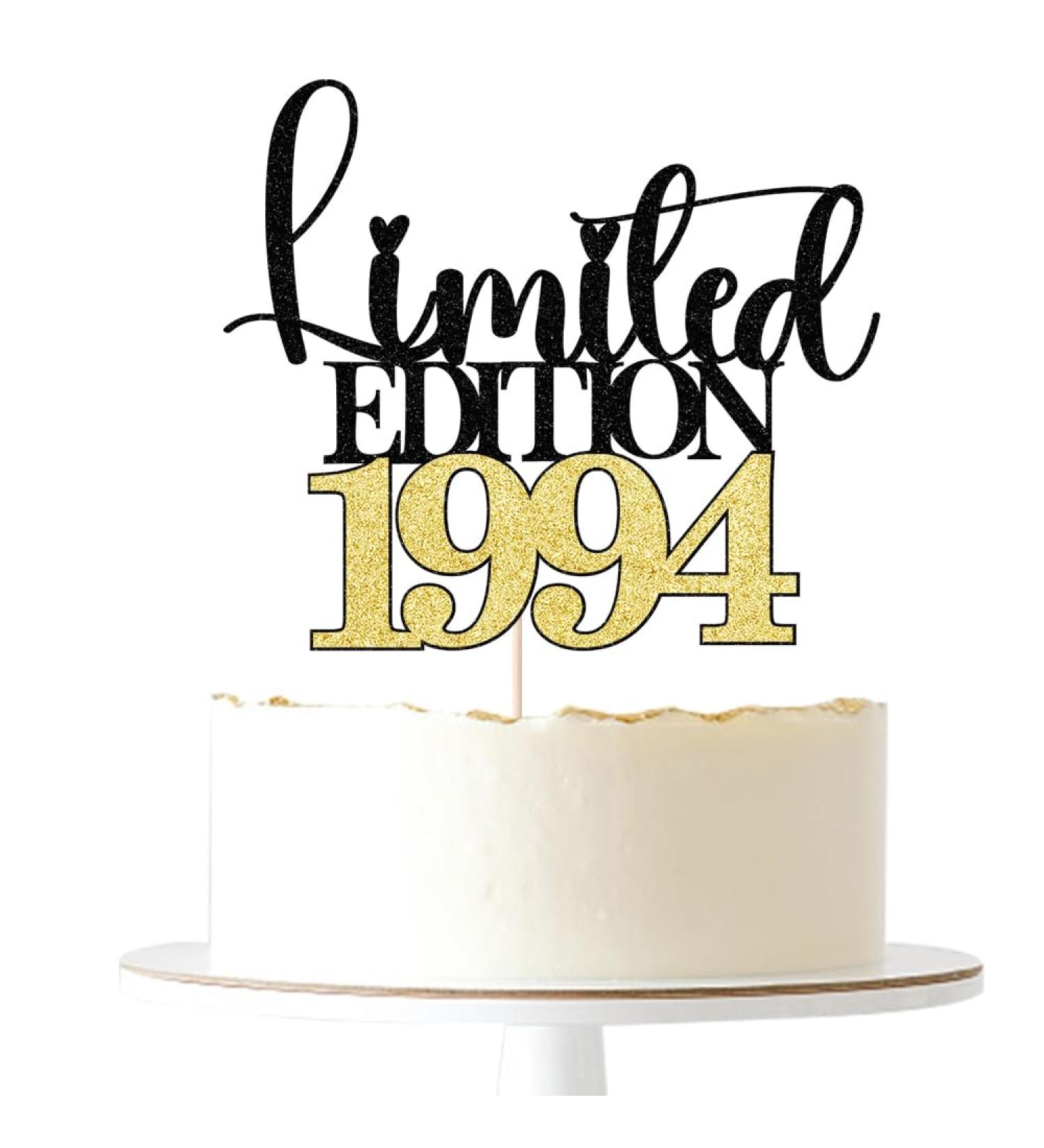 Gtseryeio Limited Edition 1994 Cake Topper Black Gold Glitter Men and Women 30th Birthday Party/30 & Fabulous Cake Decoration Decoration Supplies(Limited Edition Black gold 1994) Black Gold 1994 Limited Edition - Buy Online on GoSupps.com