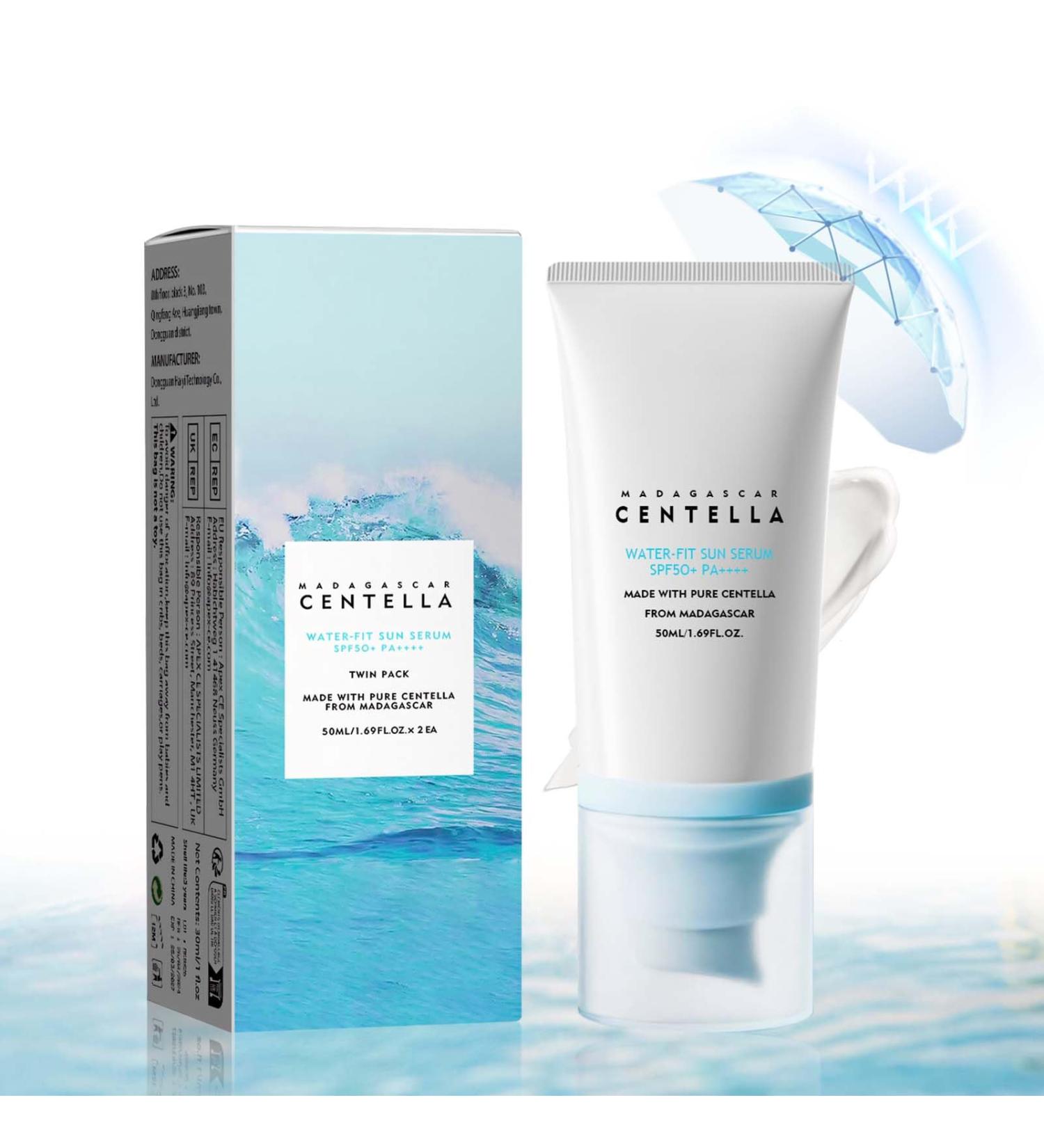Allony Madagascar Centella Sunscreen Facial Sunscreen SPF 50 Hydrating and Light Suntan Lotion Dry and Non-greasy Waterproof and Sweatproof(50ml) - Buy Online on GoSupps.com