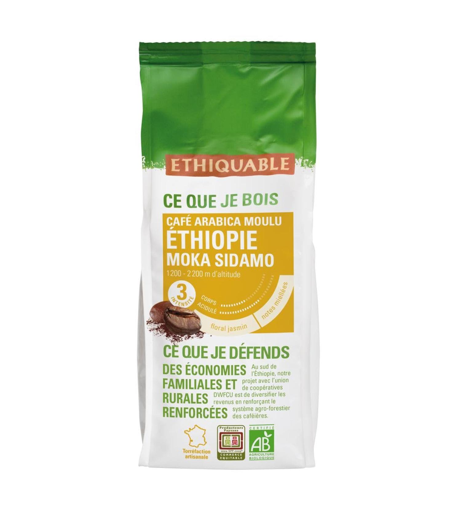  G n rique ETHIQUABLE - Ethiquable Organic Ground Mocha Sidamo Coffee from Ethiopia Kivu 250g - 250g - Pack of 3 - Sold in Packs - Buy Online on GoSupps.com