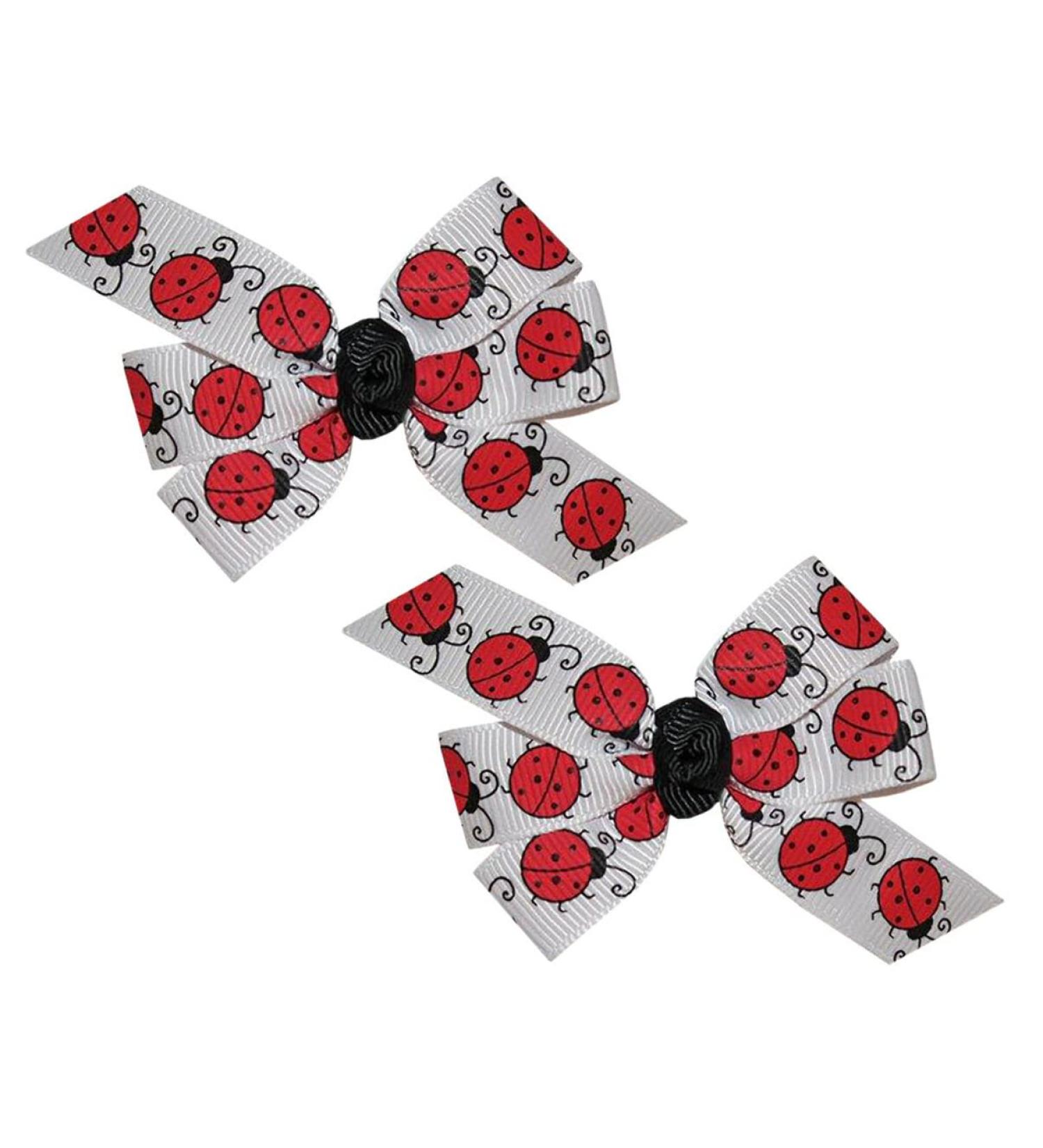 WD2U Baby Girl Ladybug Pigtail Hair Bow Set - 2 Alligator Clips - Buy Online on GoSupps.com