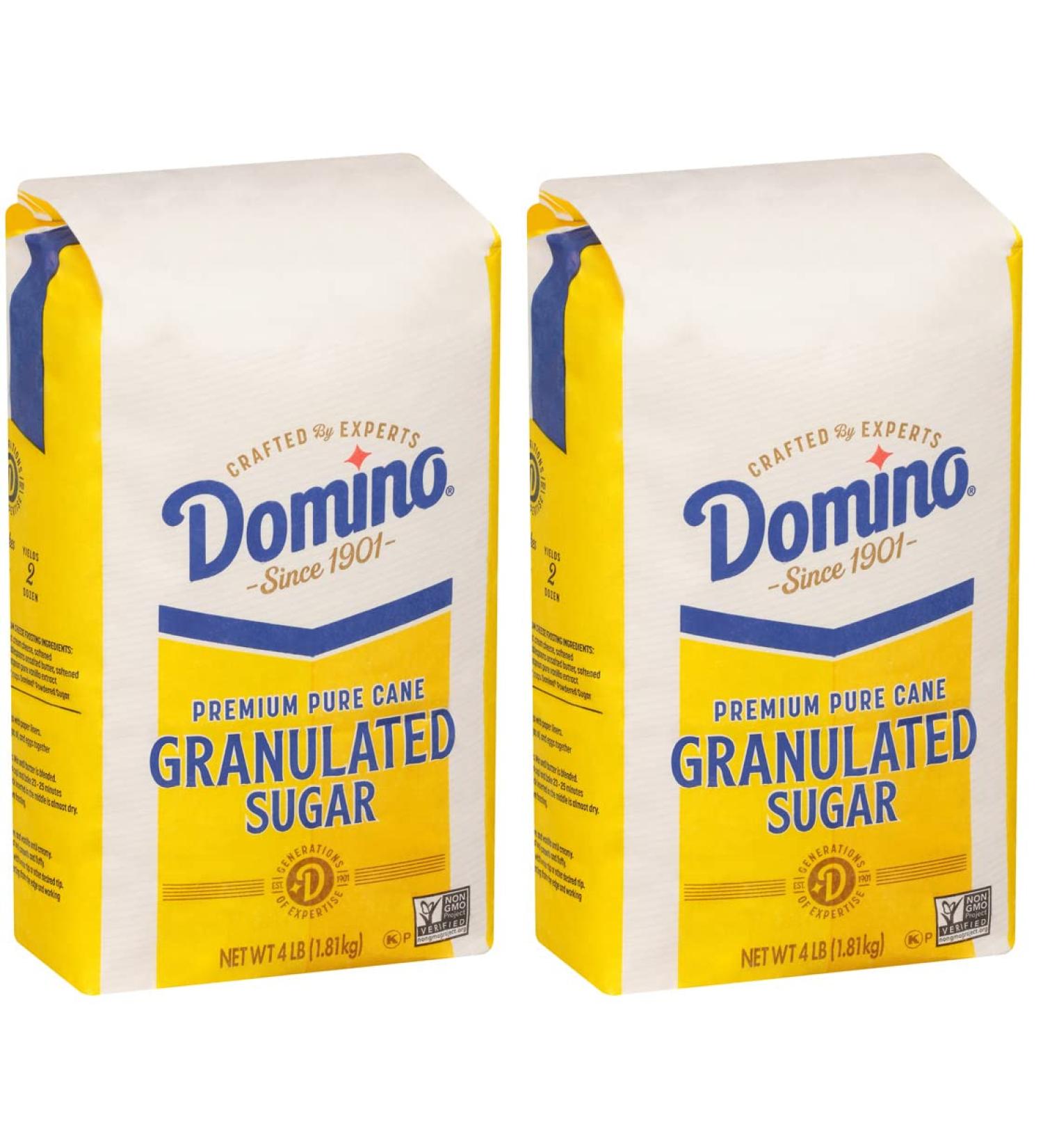 Domino Premium Pure Cane Granulated Sugar 4 LB Bag - Pack of 2 - Buy Online on GoSupps.com