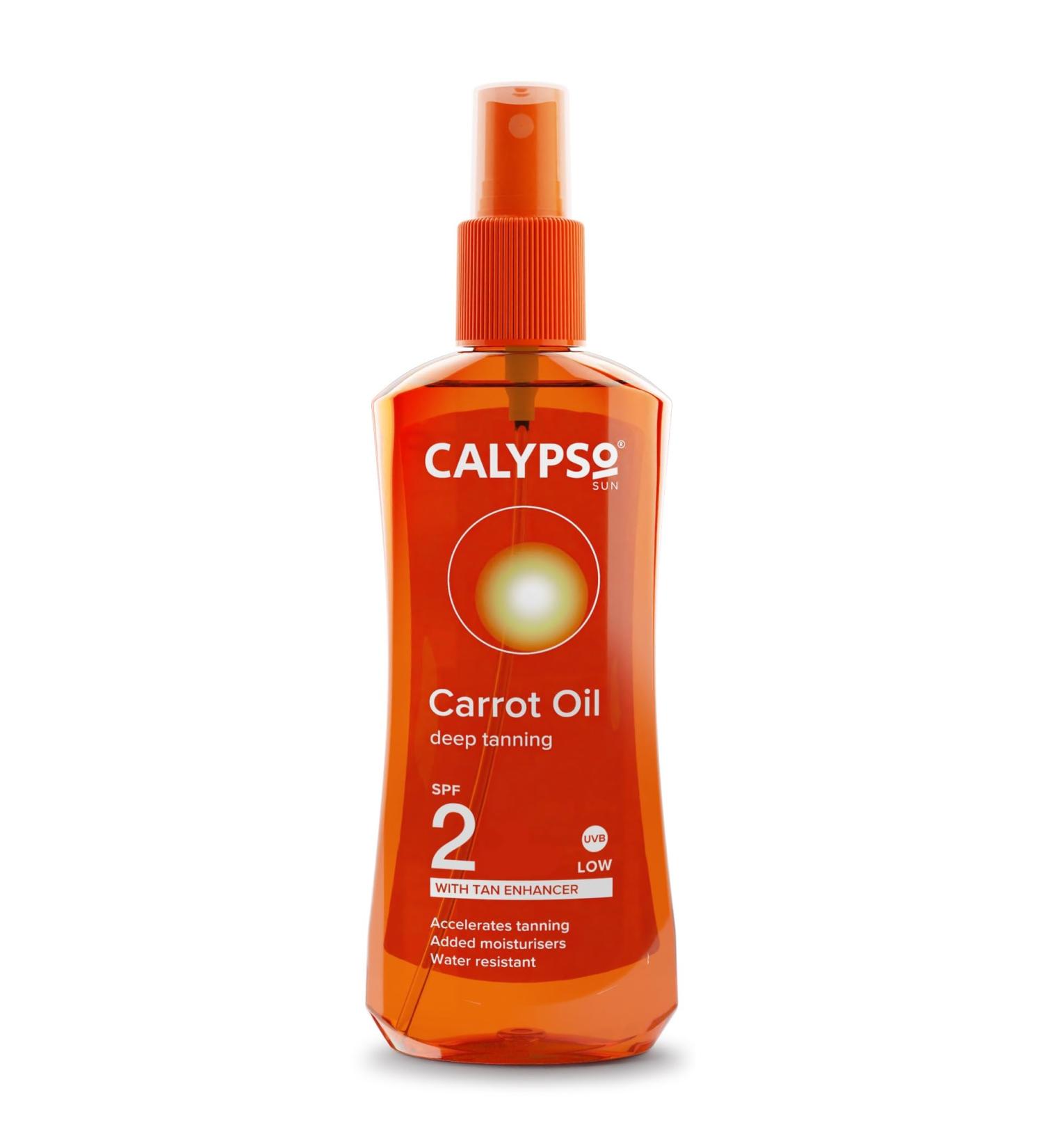 Calypso Carrot Oil Deep Tanning Spray with SPF2 200 ml - Buy Online on GoSupps.com