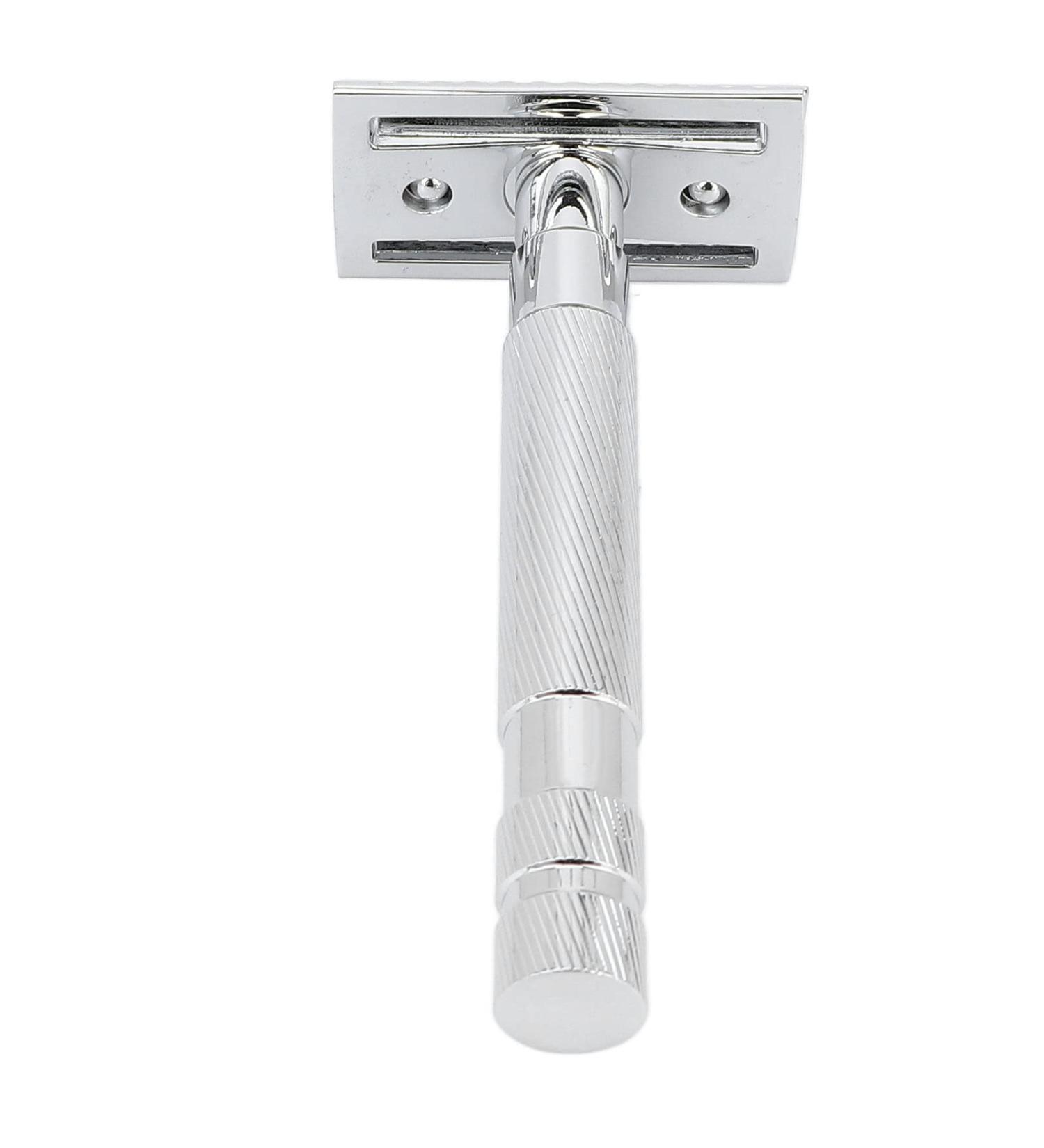 Ergonomic Silver Safety Razor for Men - Ideal for Home Travel & Hotels | Ultimate Shaving Experience - Buy Online on GoSupps.com