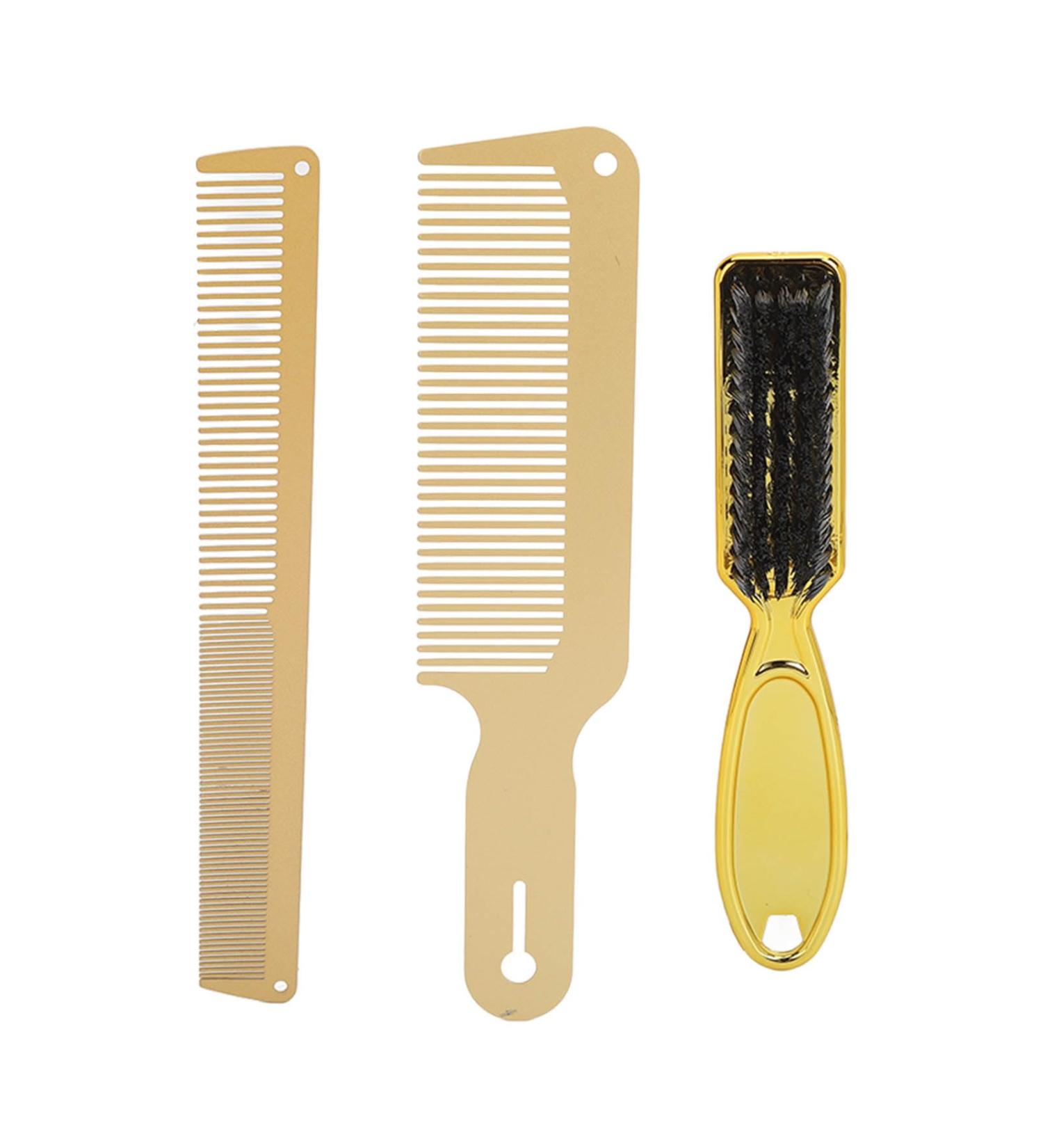 Professional Comb Set Barber Comb Set Fine Tooth Pocket Comb Stainless Steel Wide Tooth Comb Prevent Static Ultra Thin Portable Beard Brush for Hair Salon Personal Use - Buy Online on GoSupps.com