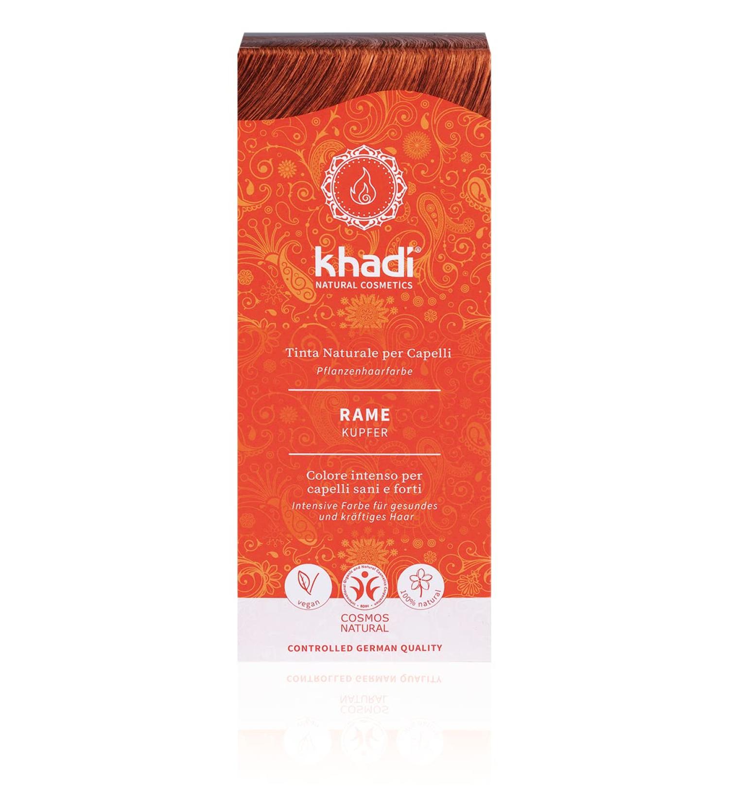 Khadi Copper Plant Hair Color - 100g Natural & Vegan Radiant Copper Gold to Fiery Copper Red | Certified Natural Cosmetics - Buy Online on GoSupps.com