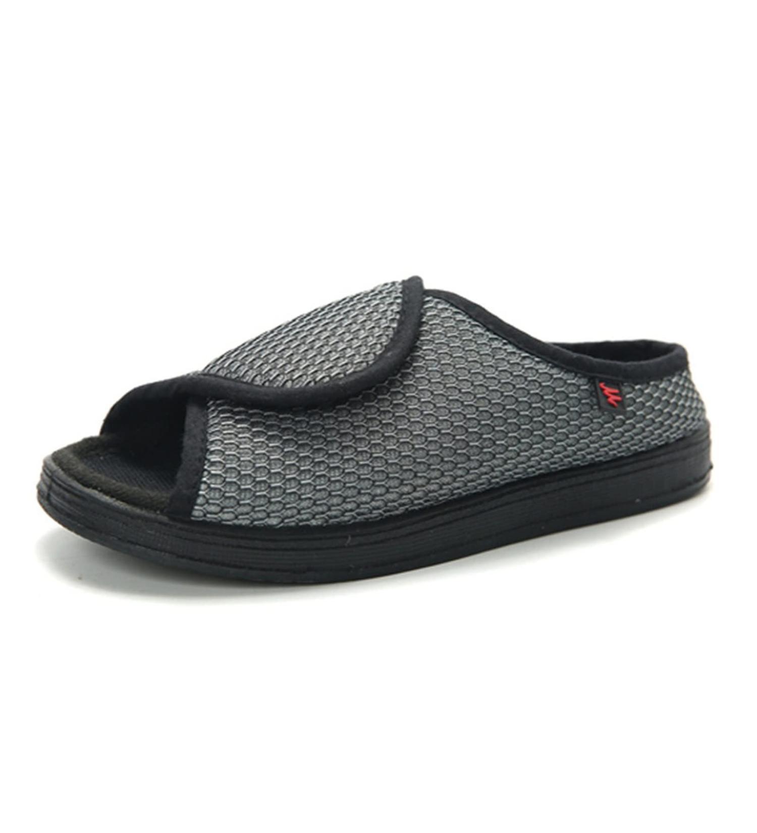 Yytcsjz Swollen Feet Diabetic Edema Grey Sandals - Adjustable, Anti-Slip, Wide & Comfortable for Arthritis, Fasciitis - 22cm Foot Length - Buy Online on GoSupps.com