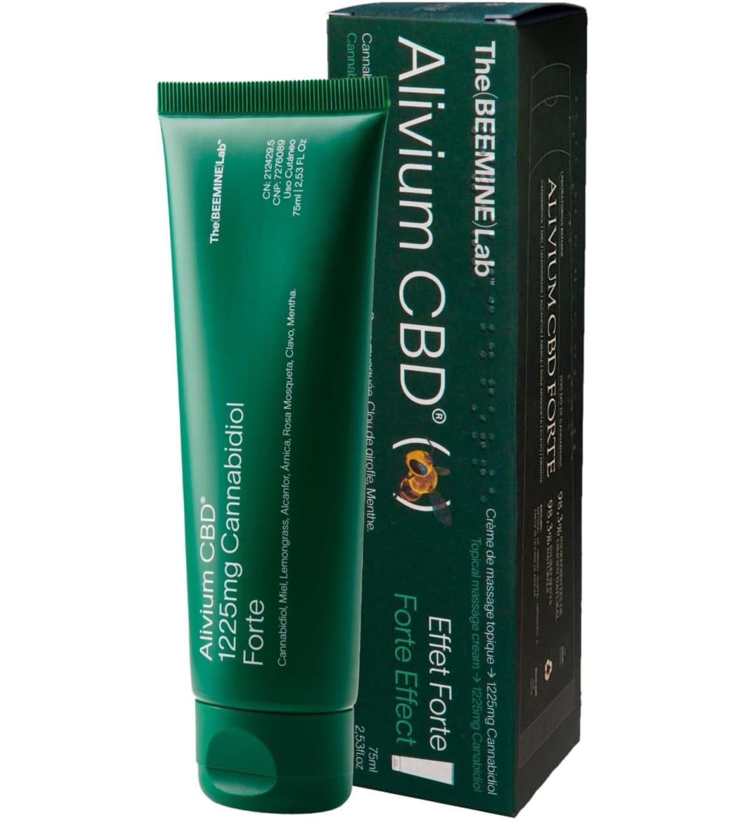 The Beemine Lab - ALIVIUM CBD Forte 75ml - Cr me de Massage Chaude et Froide - Arnica menthe poivr e camphre et miel - Muscles et articulations - Dos r gion lombaire muscles genoux cou paules
