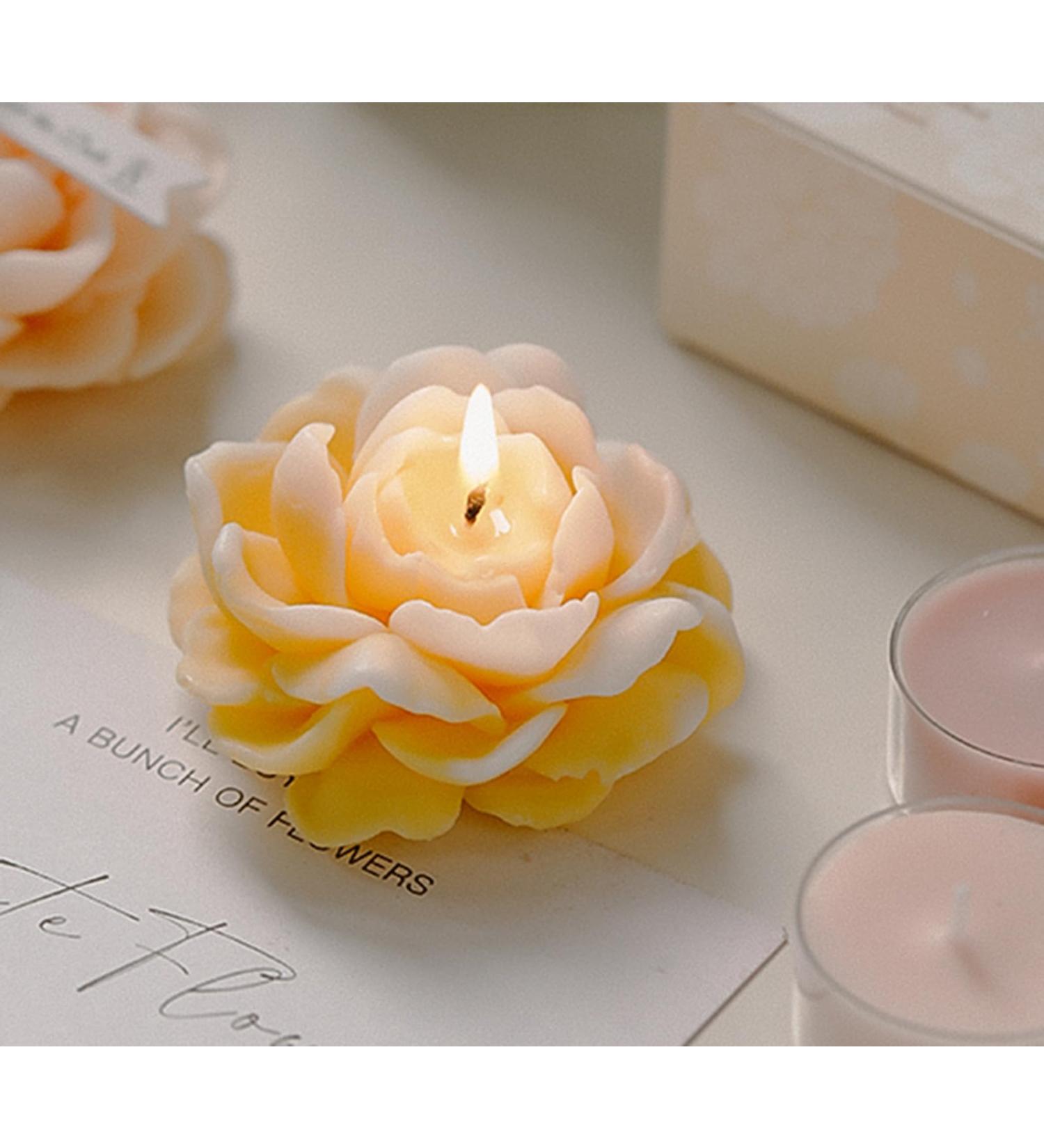 Jasmine Flower Shape Scented Candle - 50G Multicolour Soy Wax - Romantic Decorative Healing Candle for Valentine's Day Weddings & Birthdays - Perfect Gift for Meditation & Stress Relief (Yellow - Buy Online on GoSupps.com