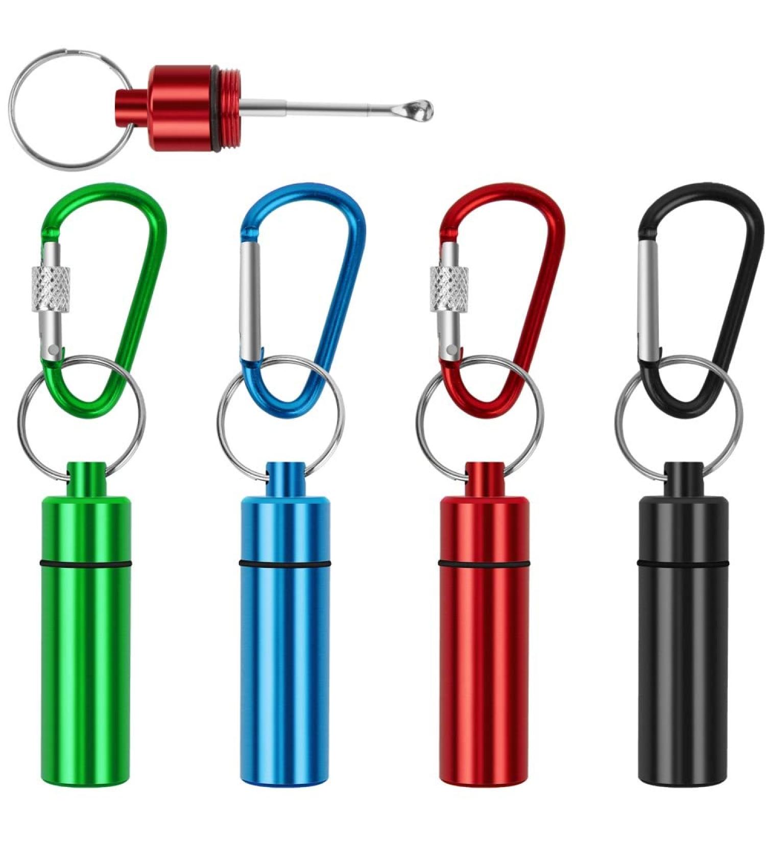 OiwMuOck Snuff bottle with spoon kit Portable refillable container Aluminum alloy telescopic spoon (4 pieces) - Buy Online on GoSupps.com