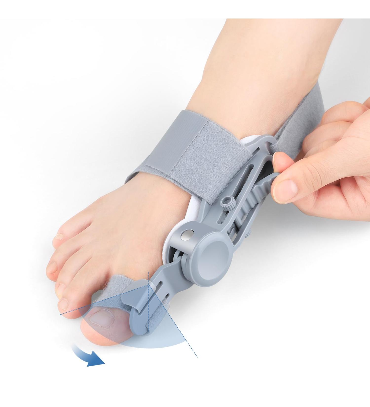 Upgraded Bunion Corrector for Men & Women | Adjustable Orthopedic Bunion Splint with Silicone Pad for Relief - Left/Right Feet (Grey - Buy Online on GoSupps.com