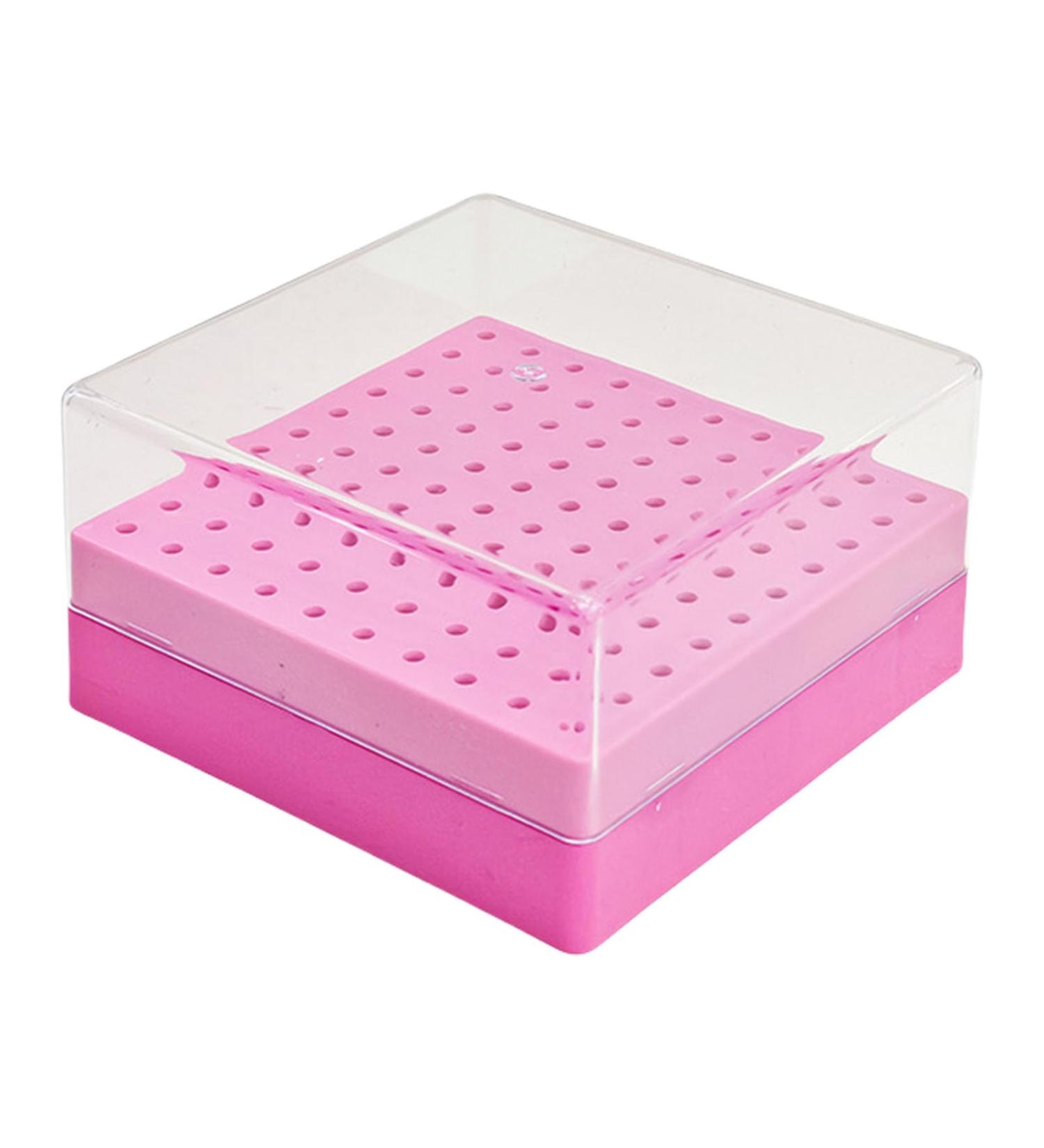 Bo te de rangement transparente pour manucure 100 trous - Bo te de rangement pratique pour manucure - Pour techniciens d'ongles professionnels rose rouge - Buy Online on GoSupps.com