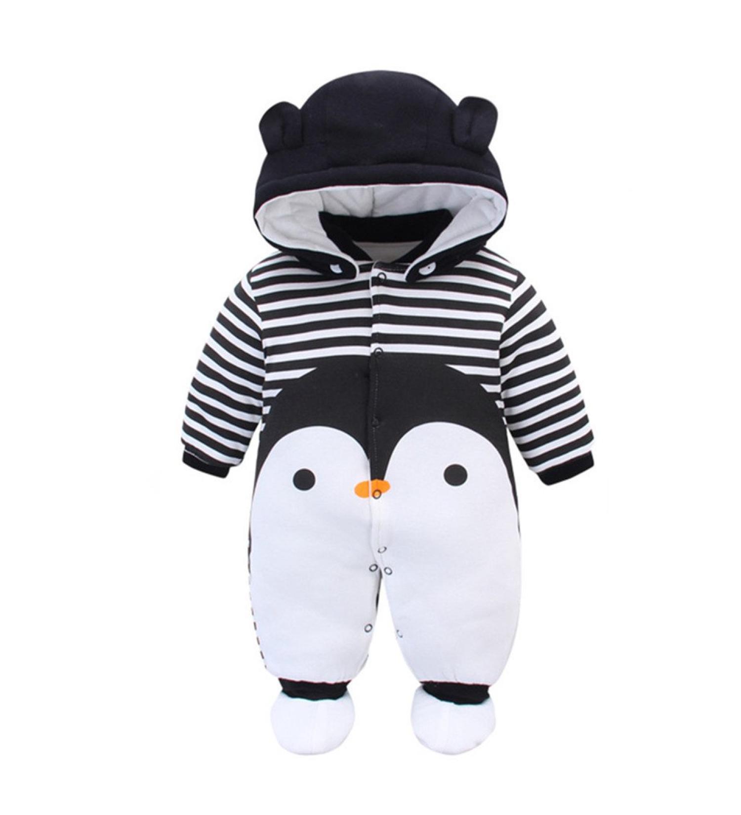 Baby Rompers with Footies Hat Boys Girls Cotton Jumpsuit Winter Outfits Set 6-9 Months - Buy Online on GoSupps.com