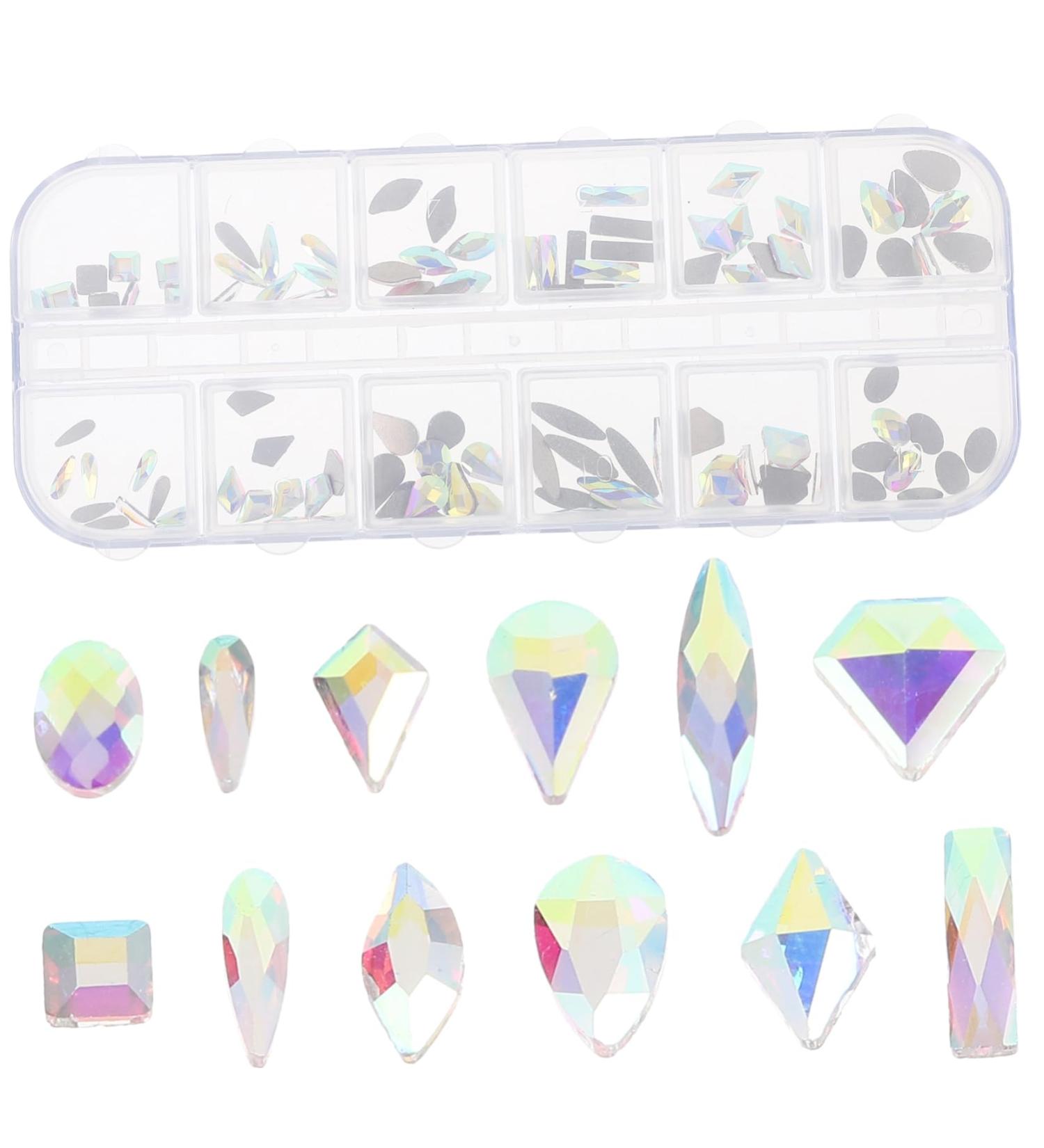 EXCEART 1 Box Strip decorate diamond jewelry nail decors nail long box nail salon supply accessories Nail set flat drill nail decorations for nail art rhinestones manicure jewelry - Buy Online on GoSupps.com