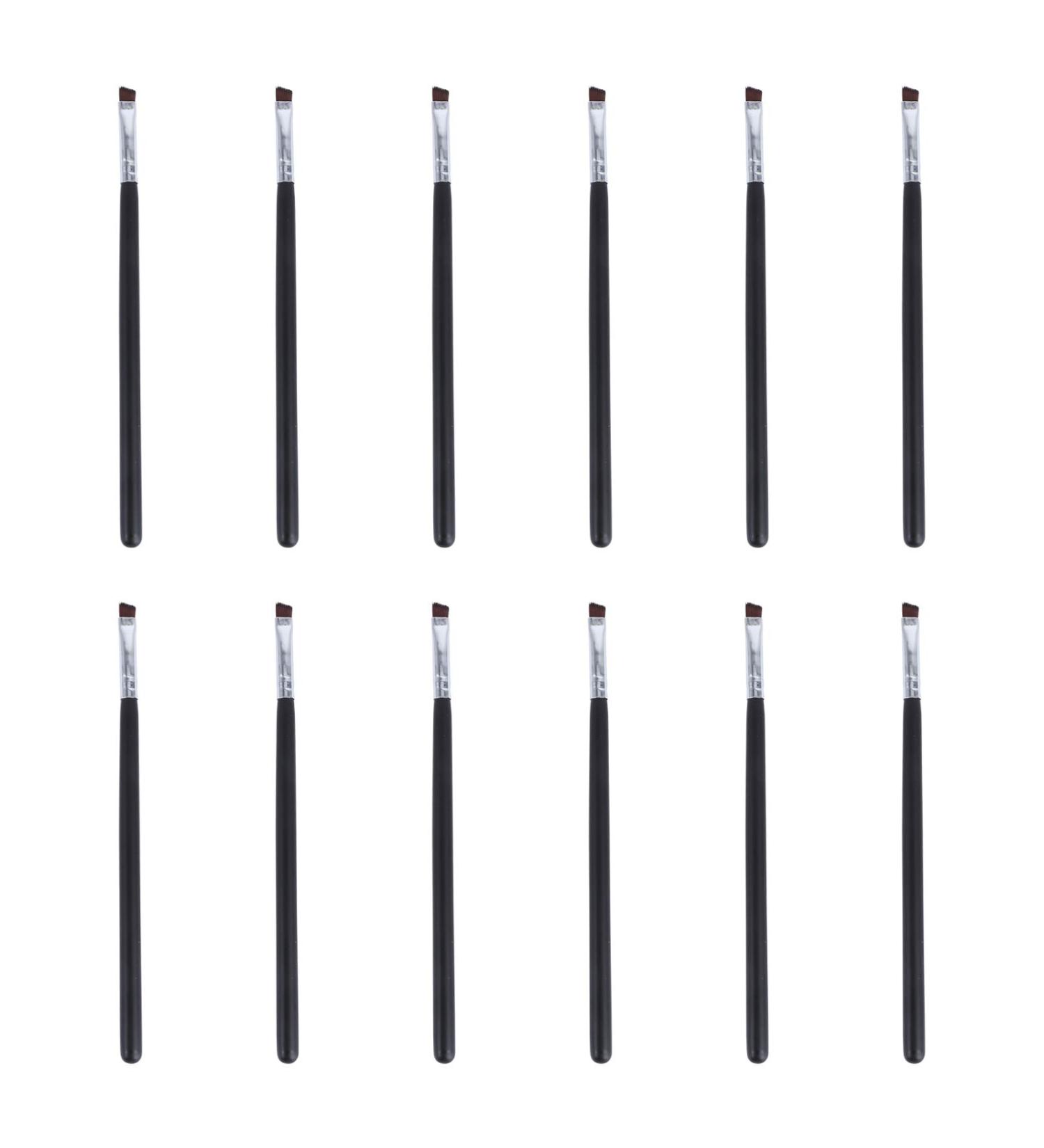 12th Angled Eyebrow Brush - Portable Cosmetic Makeup Applicator for Eyebrows Eyeshadow & Foundation | Travel-Friendly Wooden Brush - Buy Online on GoSupps.com