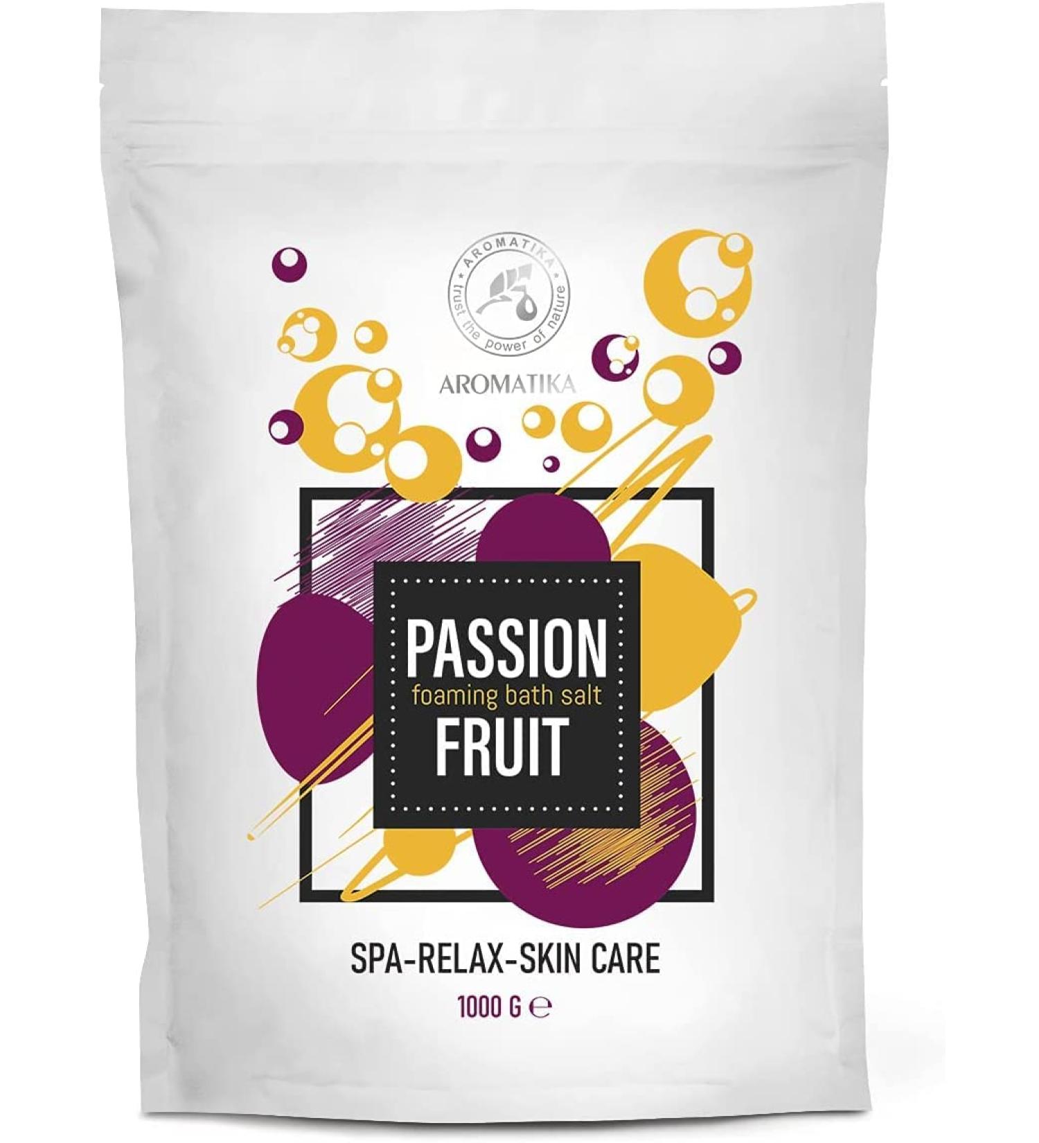 Passion Fruit Foaming Bath Sea Salt - 35 Oz | Bubble Bath with Almond & Grape Seed Oil | Aromatherapy Bath Salts for Relaxation - Buy Online on GoSupps.com