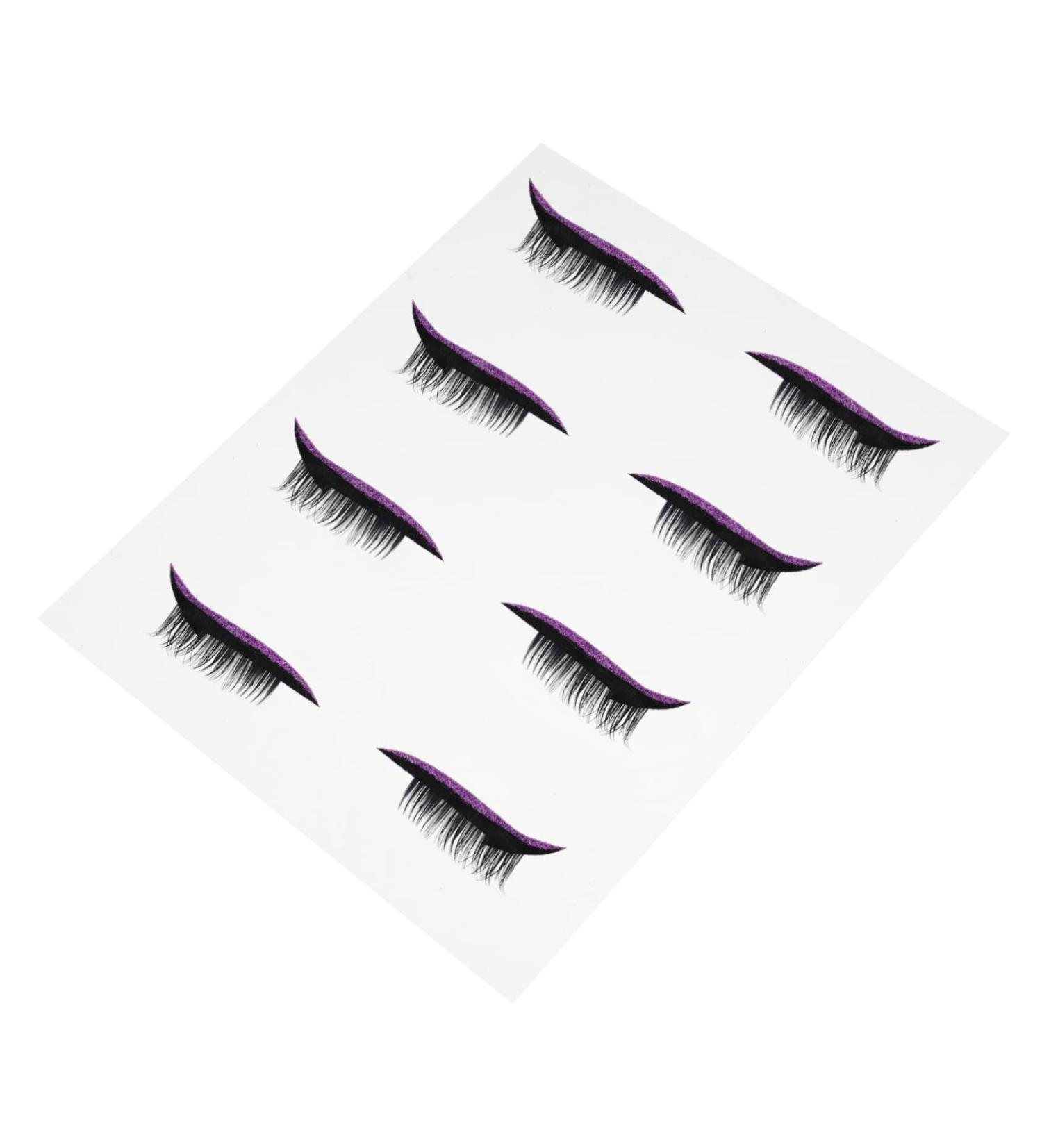 Outanaya Eyeliner Tape Sticker 4 pairs Waterproof Women Liners Decal Eyelid Decals Sparkle Eyelash Stickers for Eyeliner Fake 4x1.5cm Purple - Buy Online on GoSupps.com