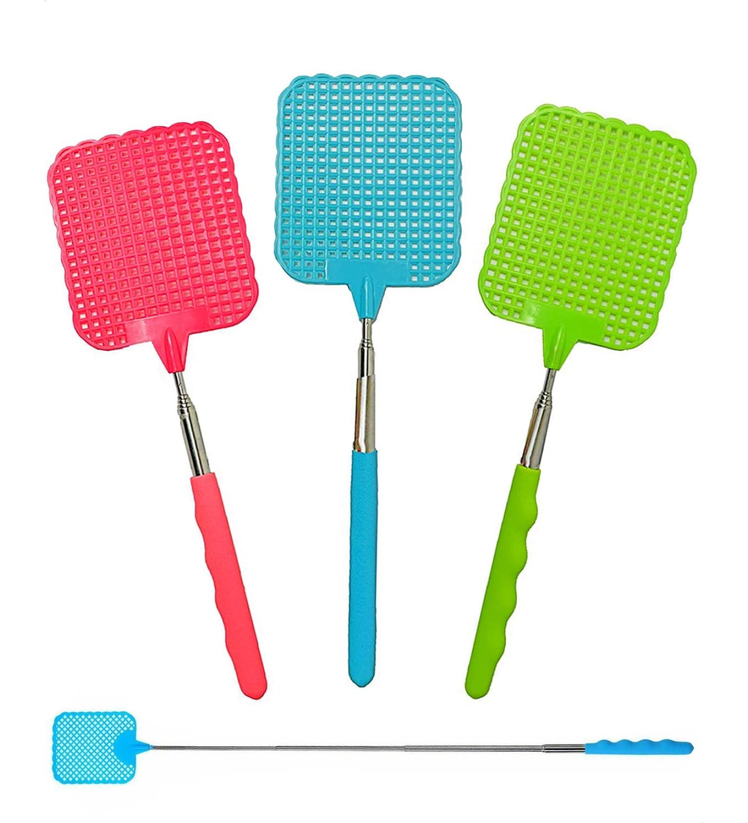3 PCS Extendable Fly Swatter Set - Heavy Duty Bug Swatter with Telescoping Metal Handle - Buy Online on GoSupps.com