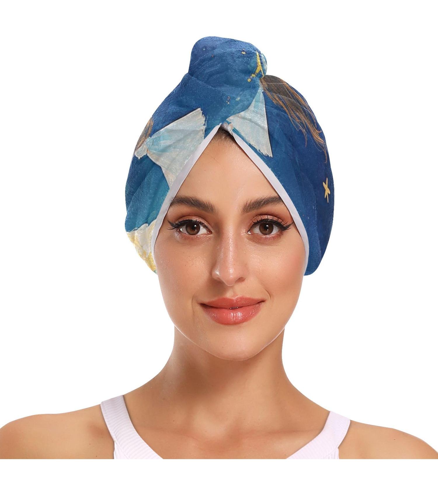 Girls on The Moon Hair Towel 2 Pack | Super Absorbent Quick Dry Hair Turbans for Women & Girls - Buy Online on GoSupps.com