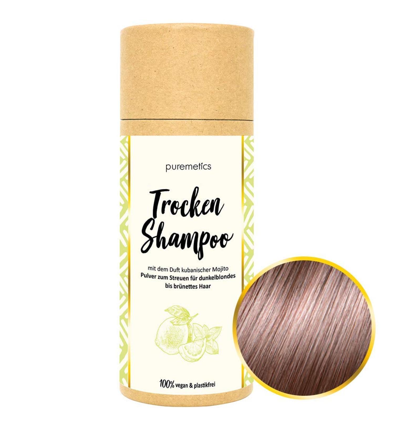 puremetics Zero Waste Mojito Dry Shampoo for Brown Hair | 100% Vegan & Plastic Free