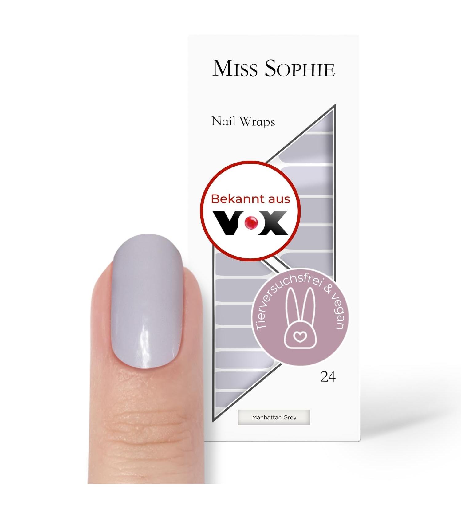 Original Miss Sophie Nail Foils - 24 Ultra-Thin Manhattan Gray Nail Polish Stripes for Fingers & Toes | Perfect for Natural Painted Acrylic Gel & Shellac Nails - International Shipping Available - Buy Online on GoSupps.com