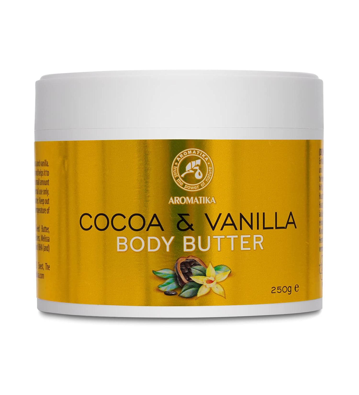 Cocoa & Vanilla Body Butter 250g | Natural Moisturizer for Very Dry Skin | Luxurious Skin & Hand Care - Buy Online on GoSupps.com