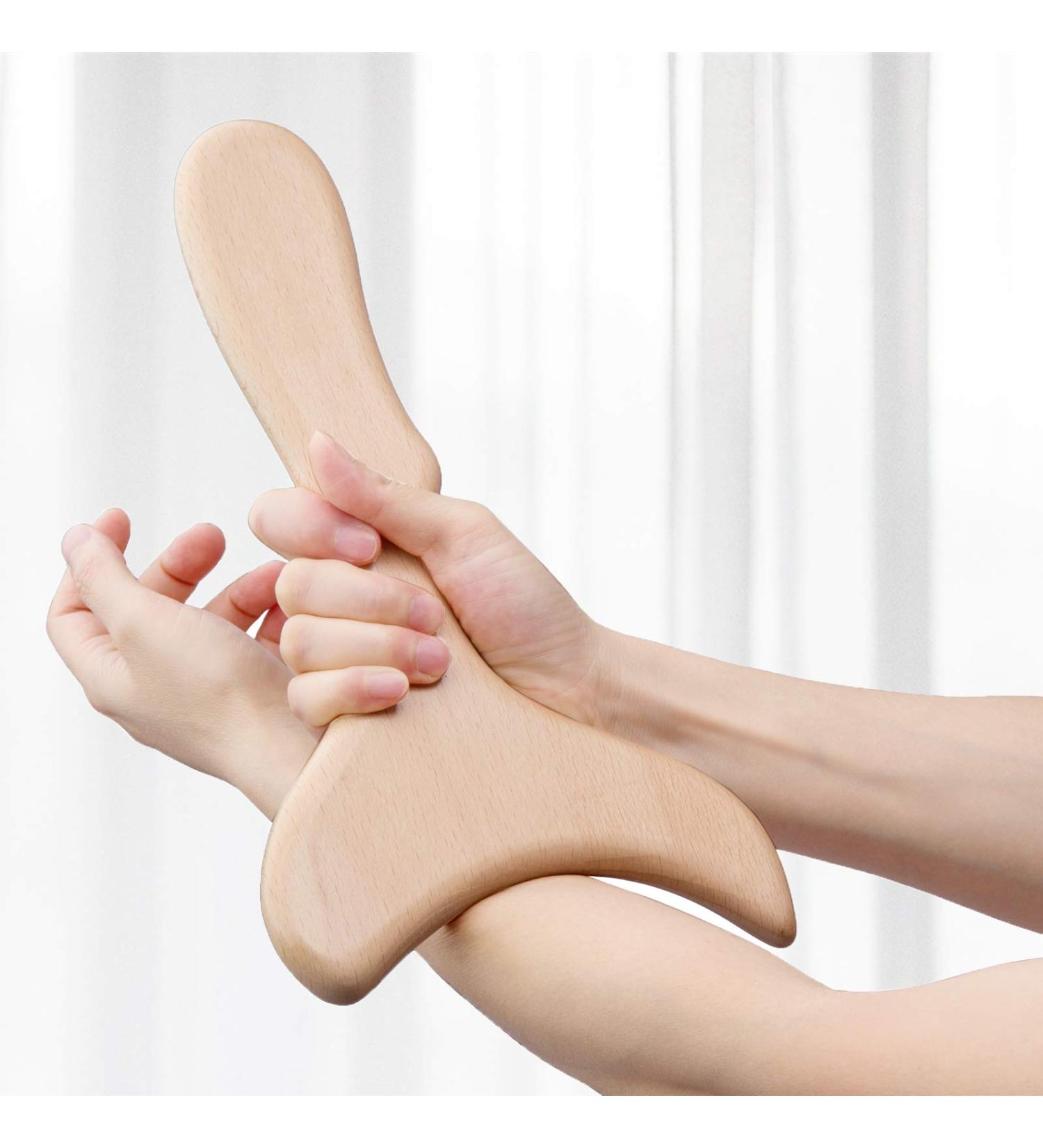 Allshow Wooden Gua Sha Tools for Professional Lymphatic Drainage - Wood Therapy Massage Tools for Maderoterapia in Burlywood - Buy Online on GoSupps.com