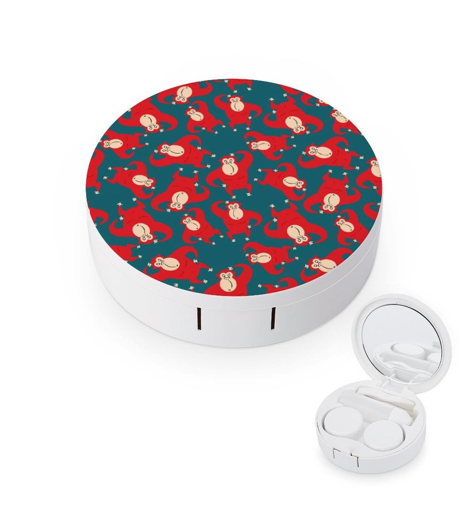 Funny Gorilla Contact Lens Case - Cute Portable Storage Box with Mirror for Travel & Outdoors - Buy Online on GoSupps.com