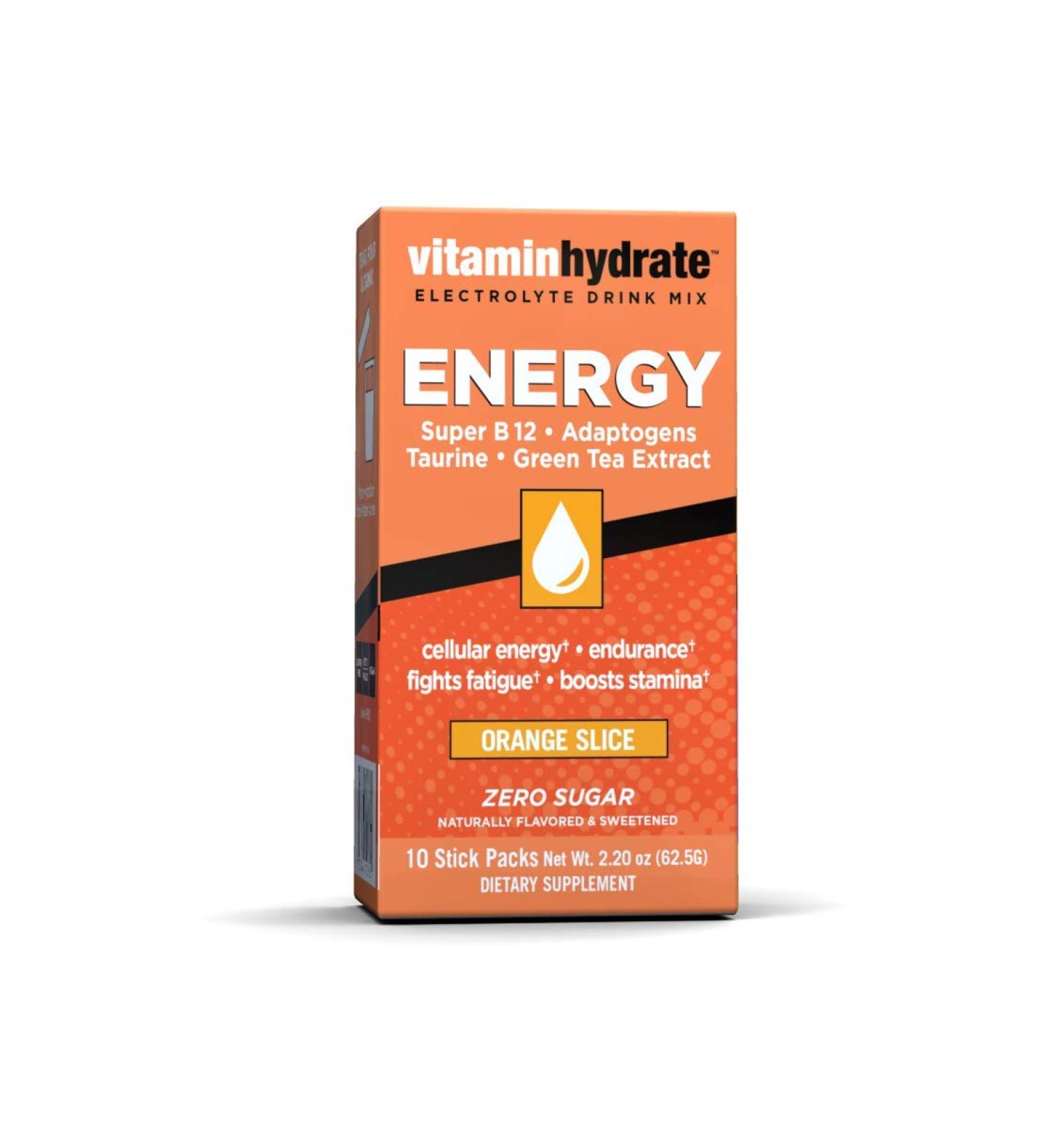VitaminHydrate Orange Hydration Powder | Electrolyte Supplement Drink Mix | Zero Sugar | 10 Servings - Buy Online on GoSupps.com