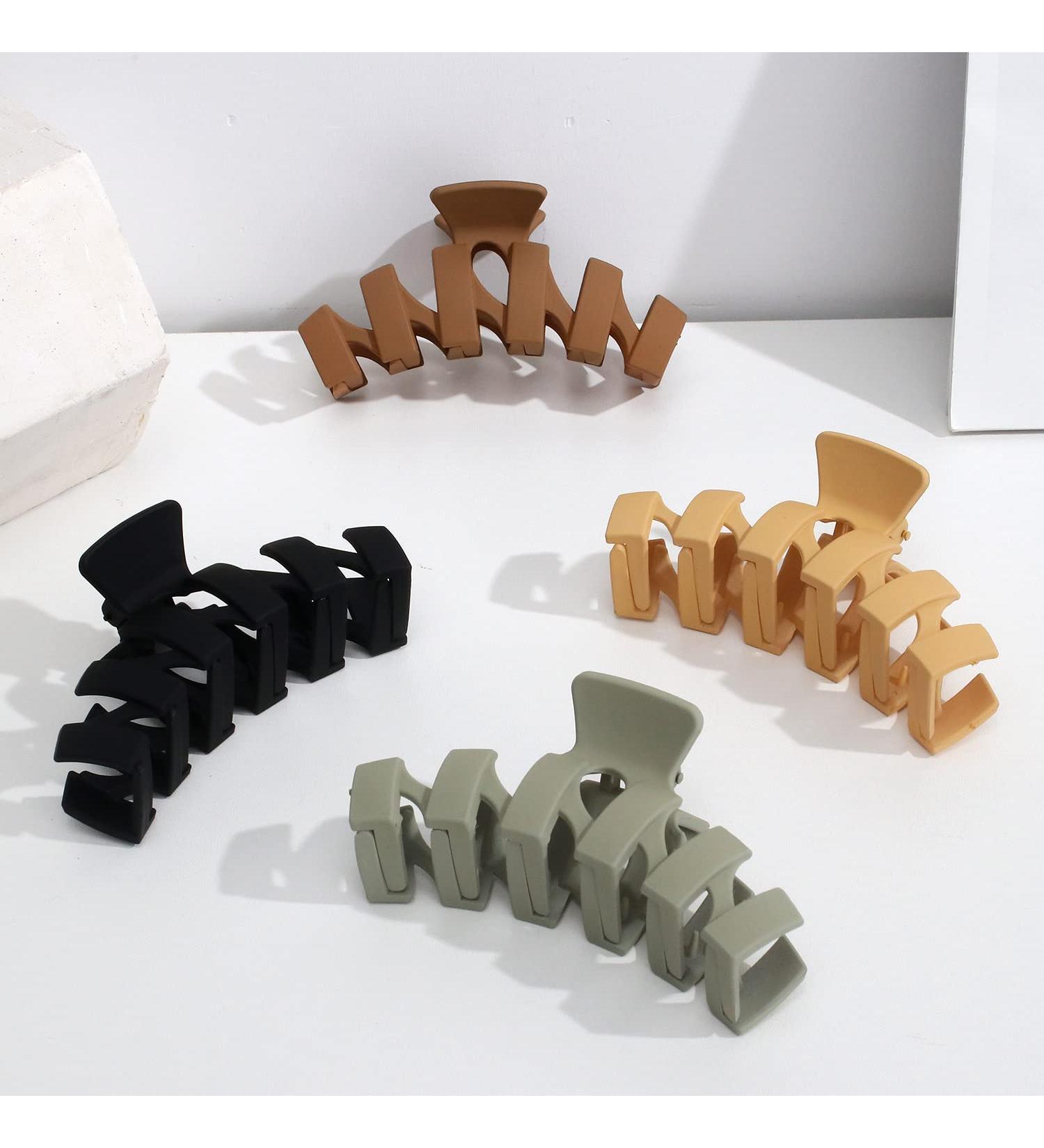 SuPoo Large Matte Hair Claw Clips for Thick Hair - Strong Hold Jumbo Jaw Clips for Women - Hair Accessories in Matte Colors - Buy Online on GoSupps.com