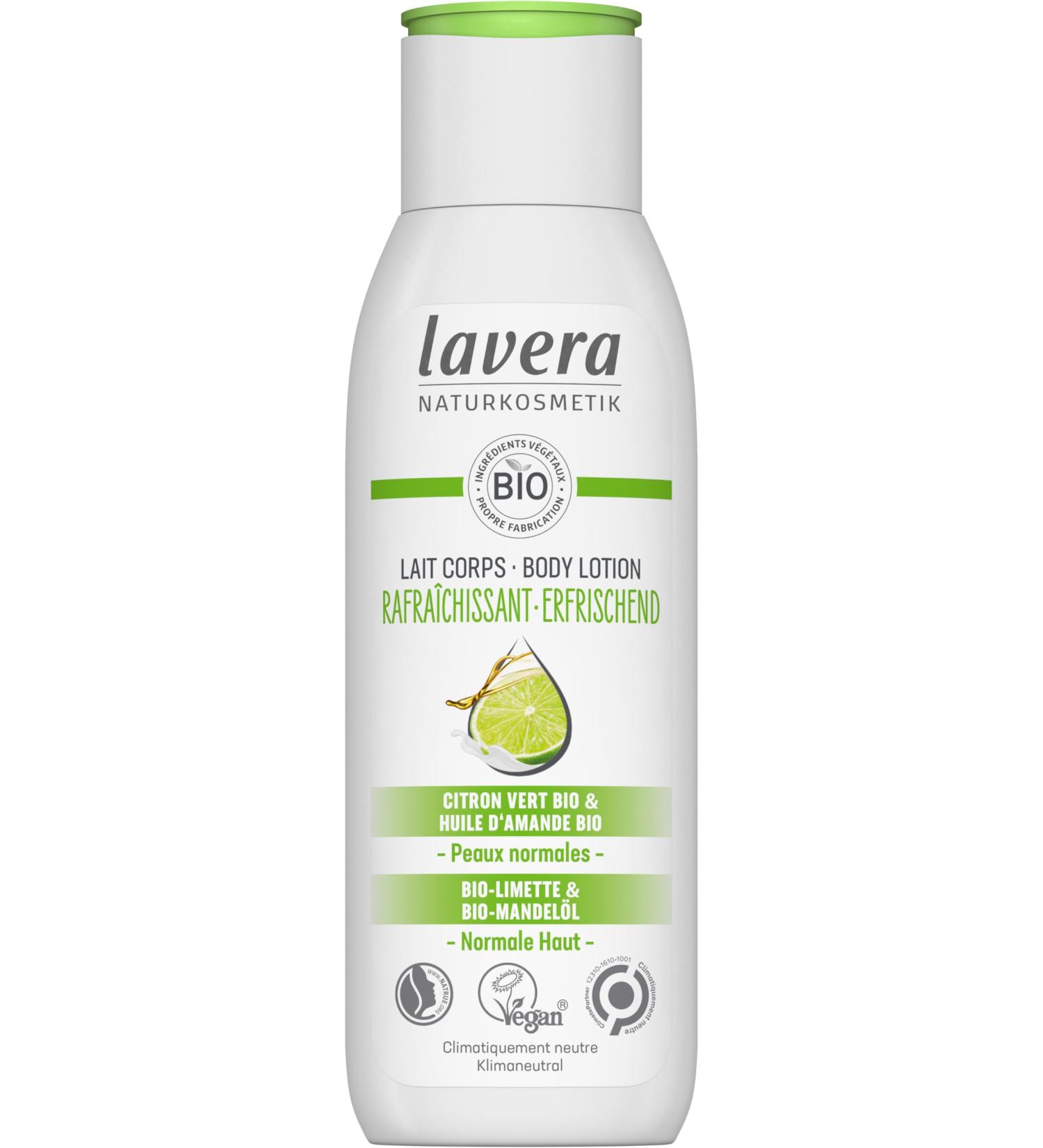 lavera Refreshing Body Milk - Natural Cosmetics - Vegan - Organic Lime & Organic Almond Oil - Certified - 200 ml - Buy Online on GoSupps.com
