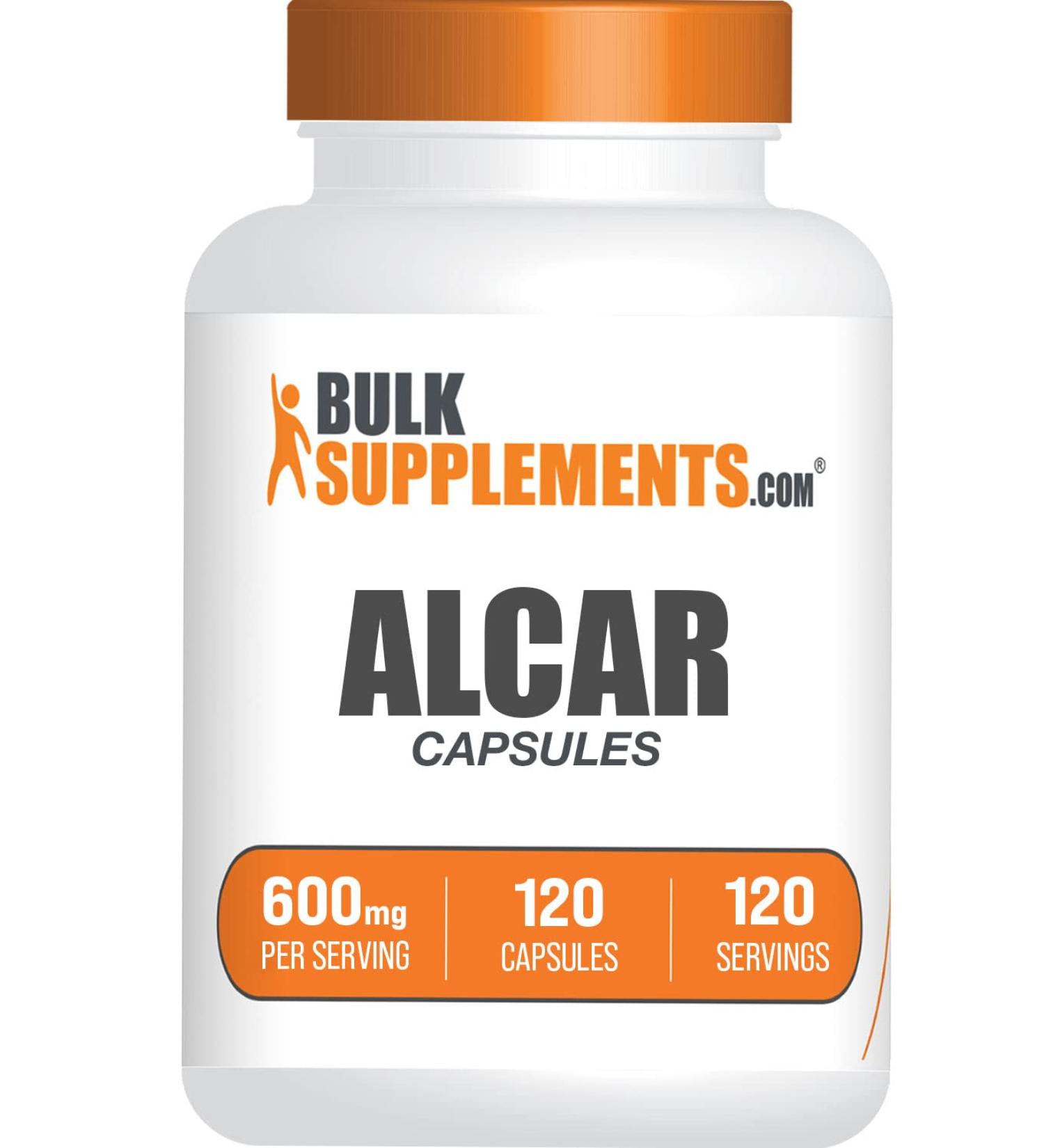 Acetyl L-Carnitine Capsules 600mg - ALCAR HCl Supplement - 120-Day Supply - BULKSUPPLEMENTS.COM - Buy Online on GoSupps.com