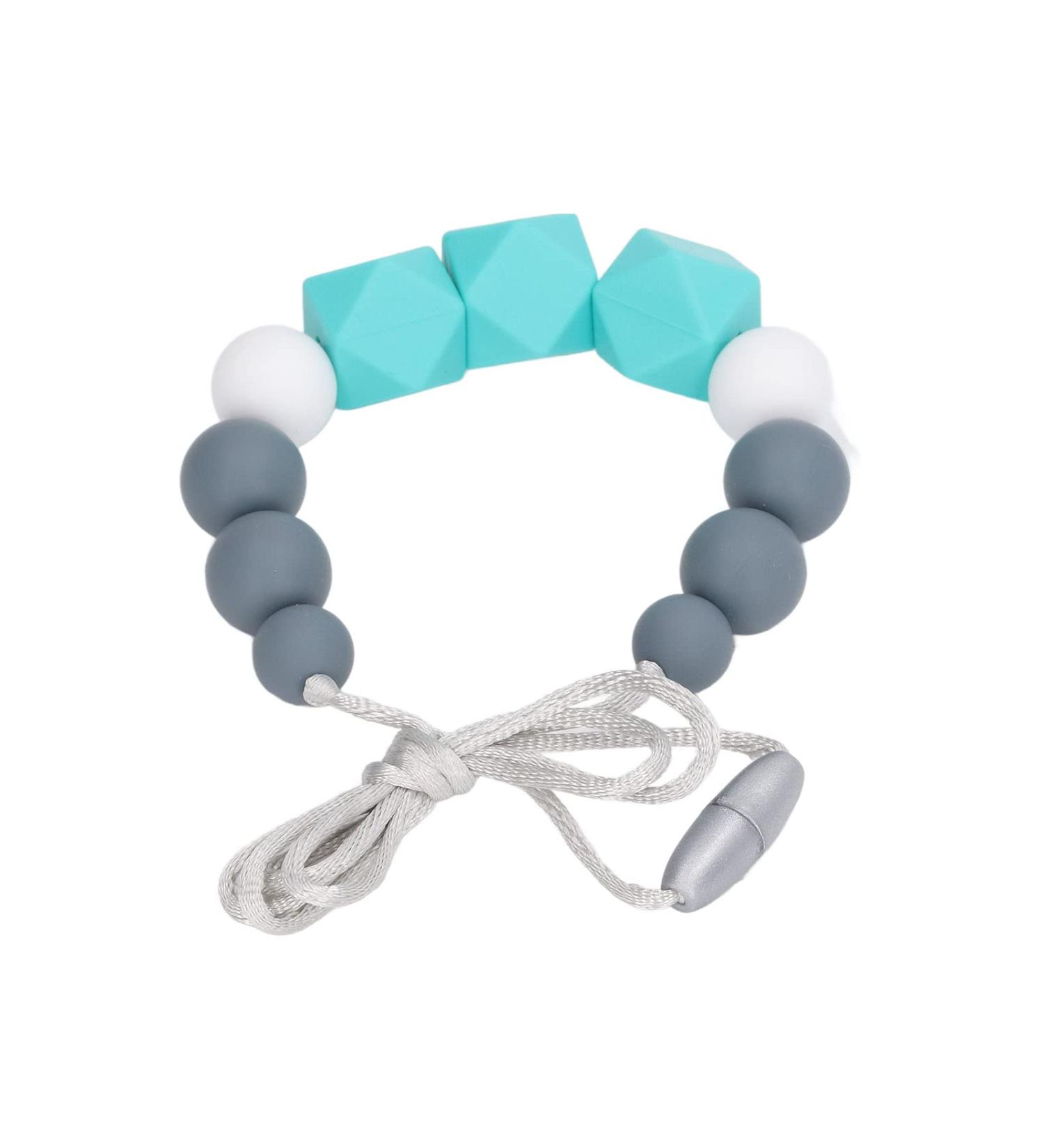 BPA-Free Green Baby Nursing Necklace with Round Hexagonal Beads - Portable Teething Toy for Babies and Toddlers - Buy Online on GoSupps.com
